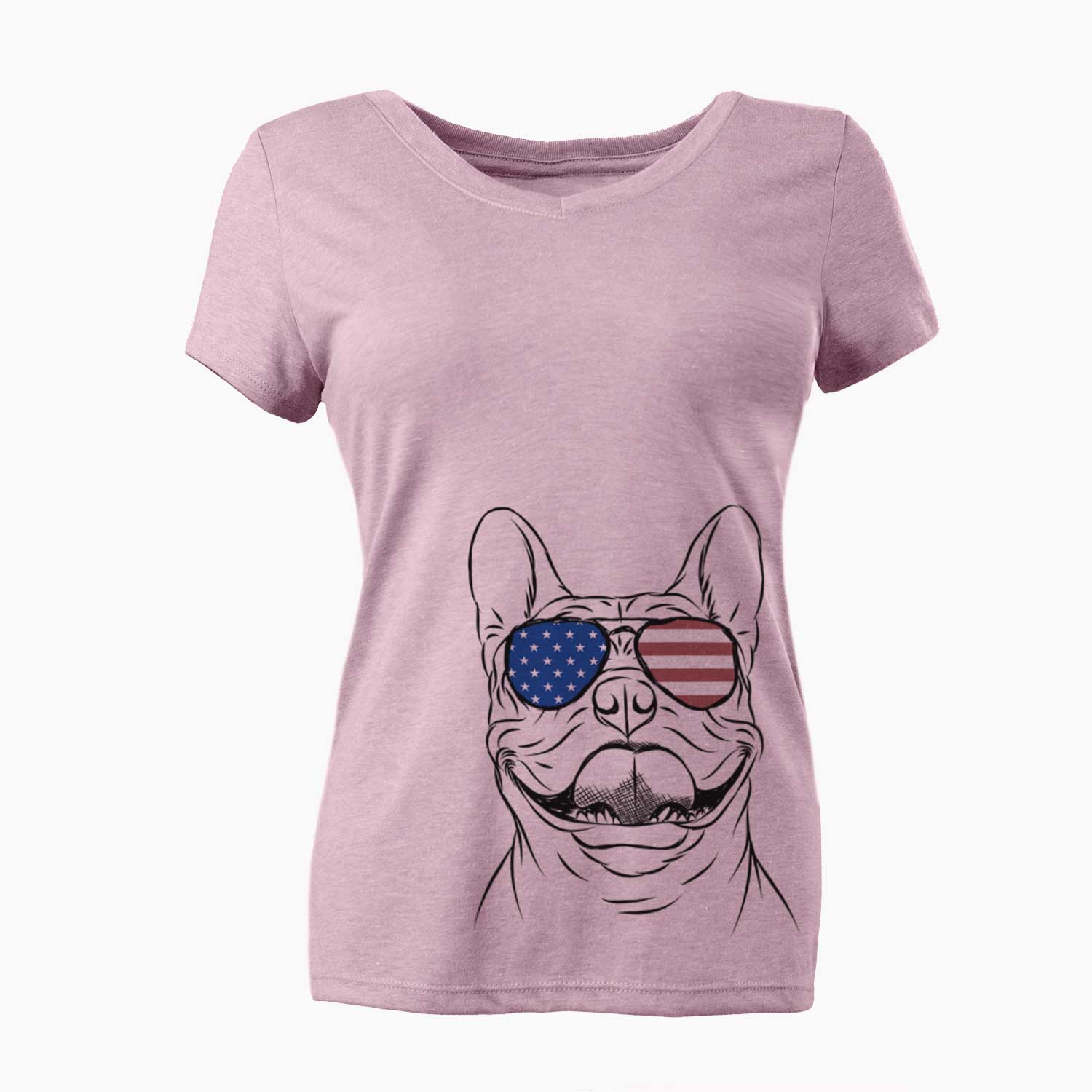USA Gaston the French Bulldog - Women's Perfect V-neck Shirt