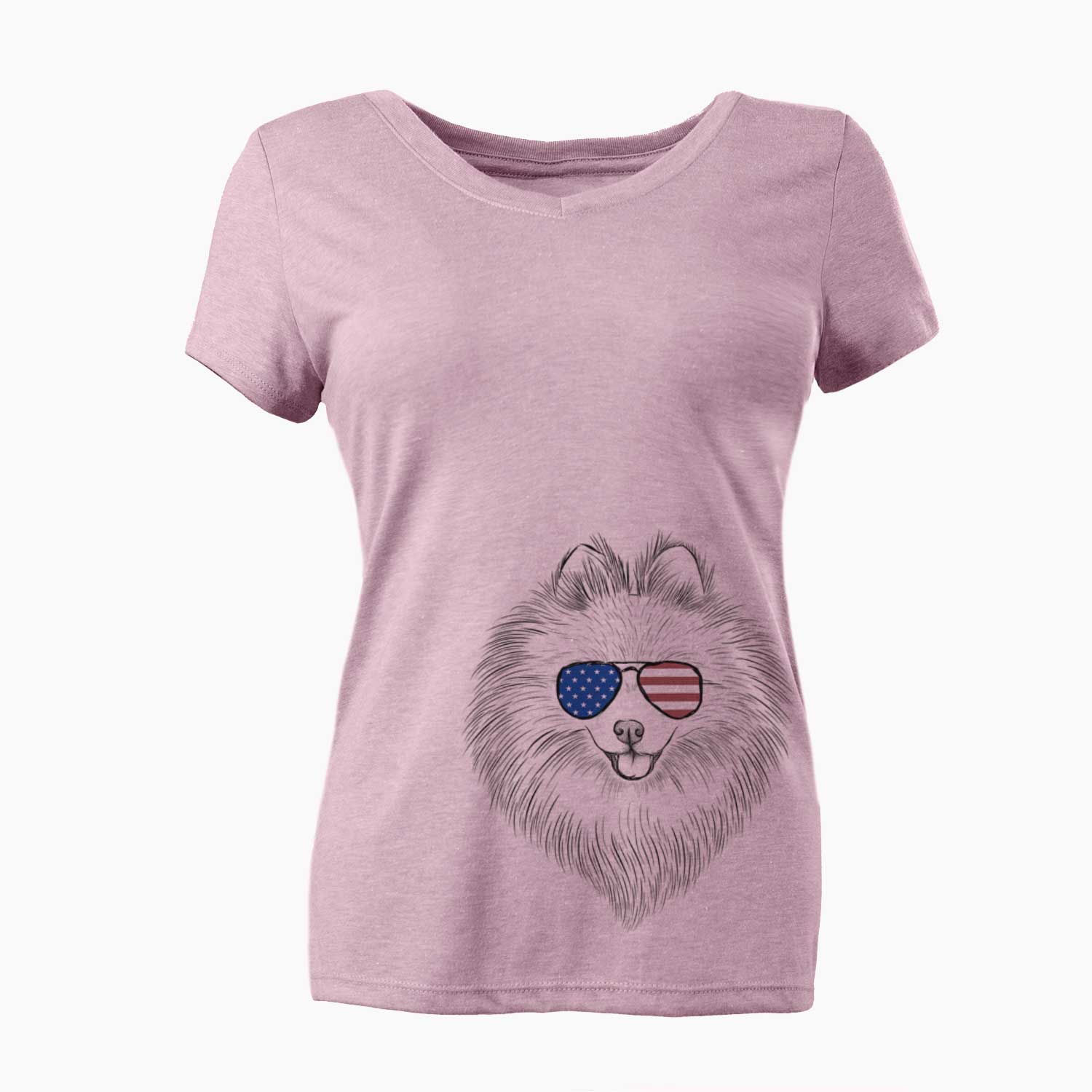 USA GiGi the Pomeranian - Women's Perfect V-neck Shirt