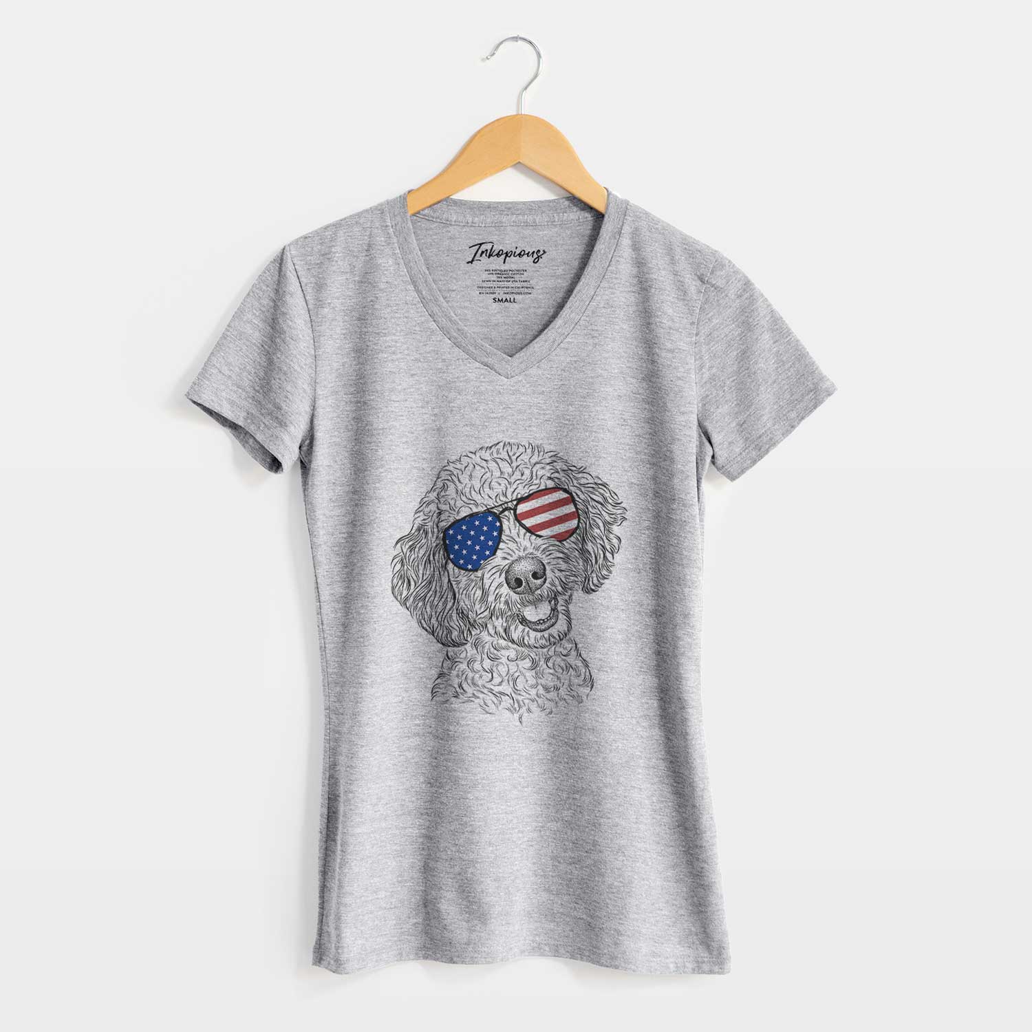 USA Gizmo the Goldendoodle - Women's Perfect V-neck Shirt