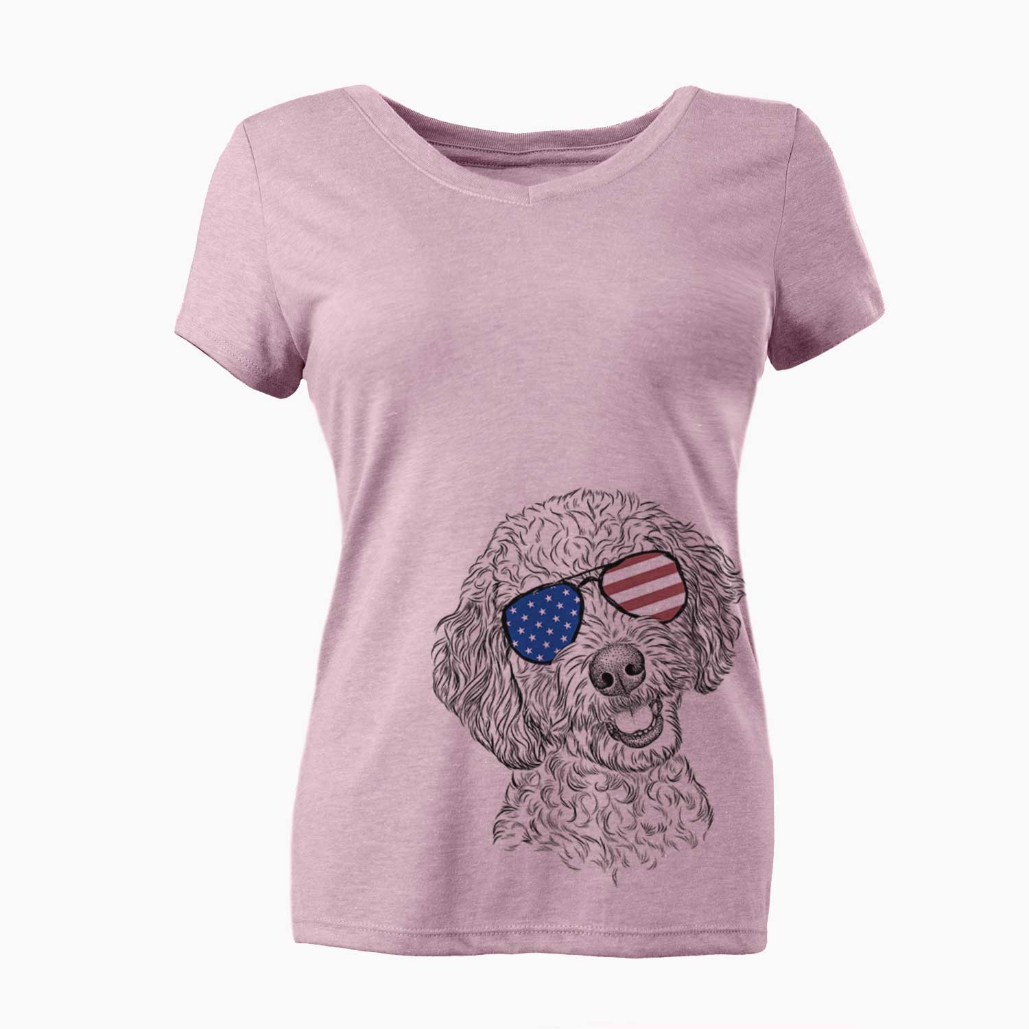 USA Gizmo the Goldendoodle - Women's Perfect V-neck Shirt