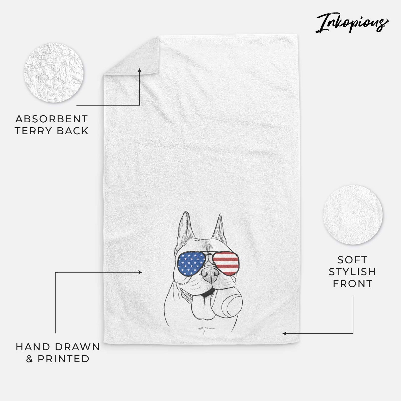 Happy Franco the French Bulldog Decorative Hand Towel