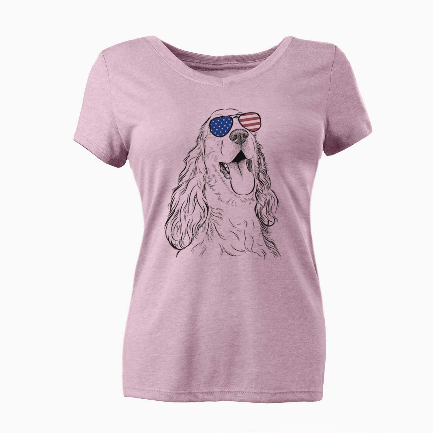 USA Happy Henry the English Cocker Spaniel - Women's Perfect V-neck Shirt