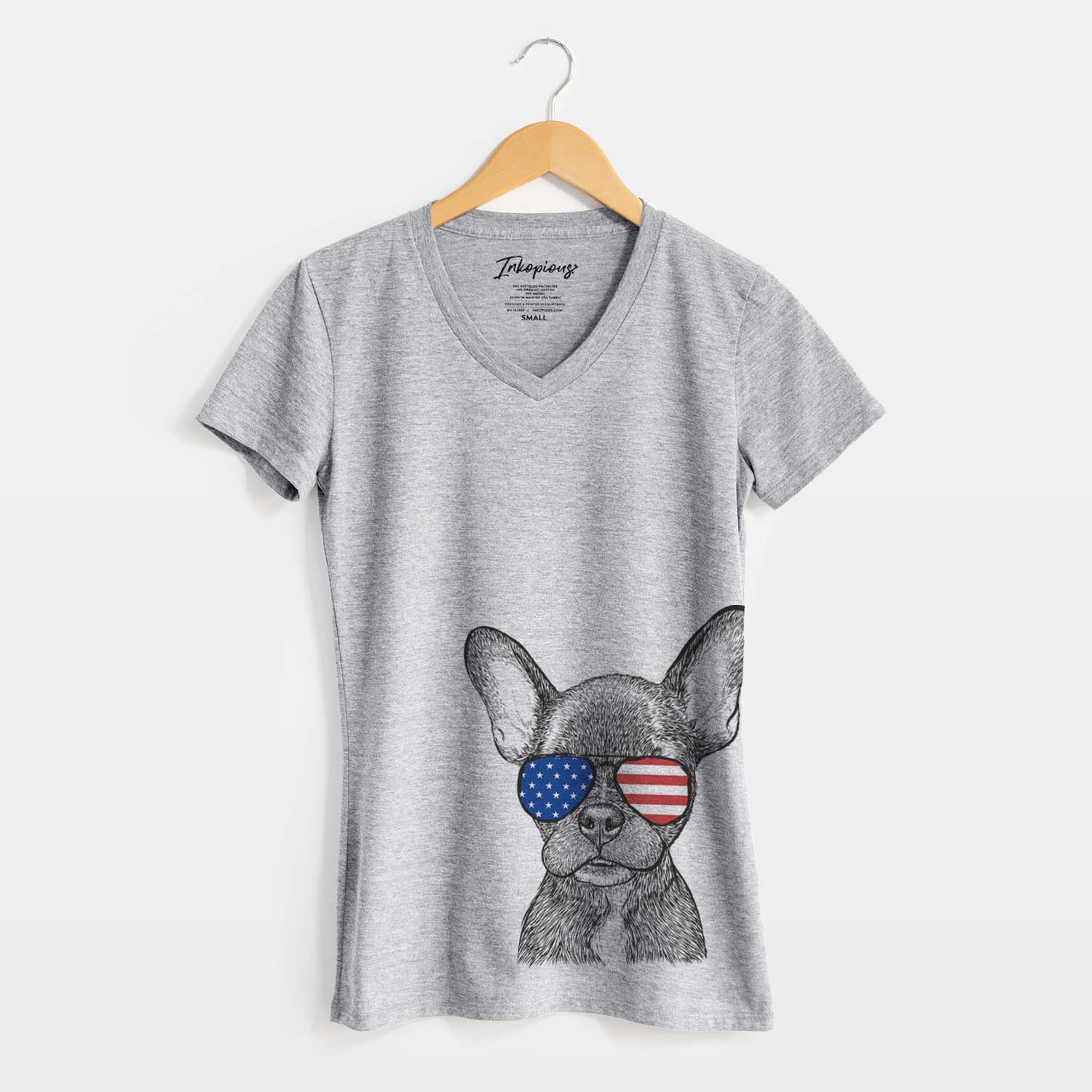 USA Henry the French Bulldog - Women's Perfect V-neck Shirt