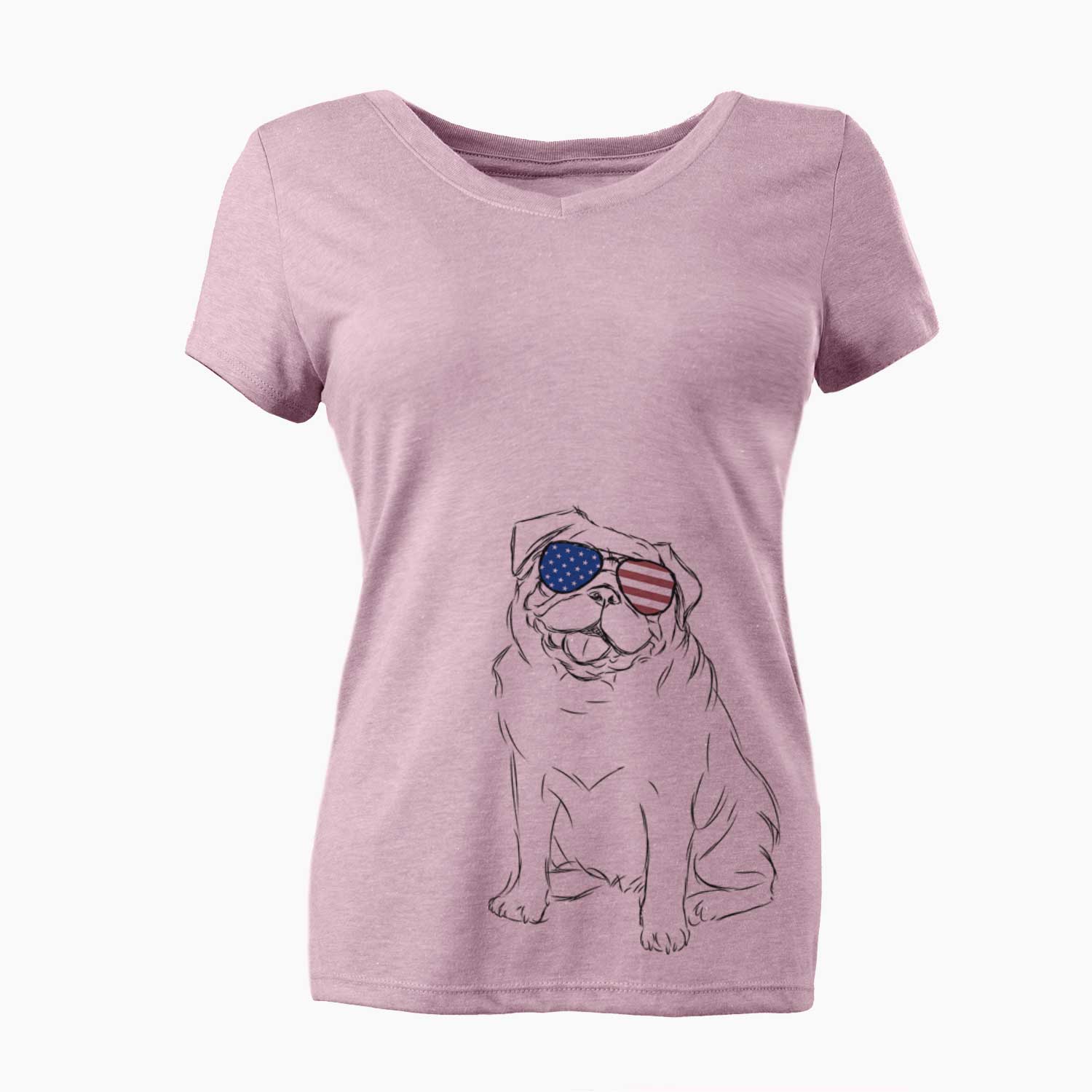 USA Higgins the Pug - Women's Perfect V-neck Shirt