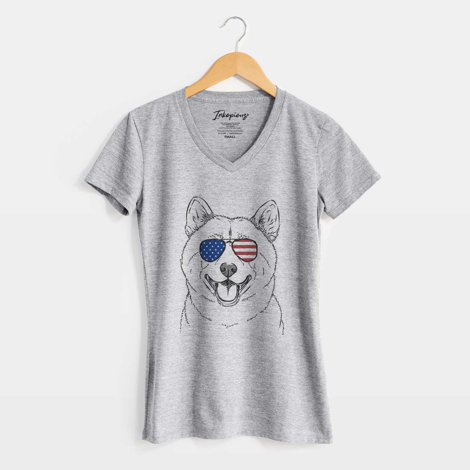 USA Hiro the Shiba Inu - Women's Perfect V-neck Shirt