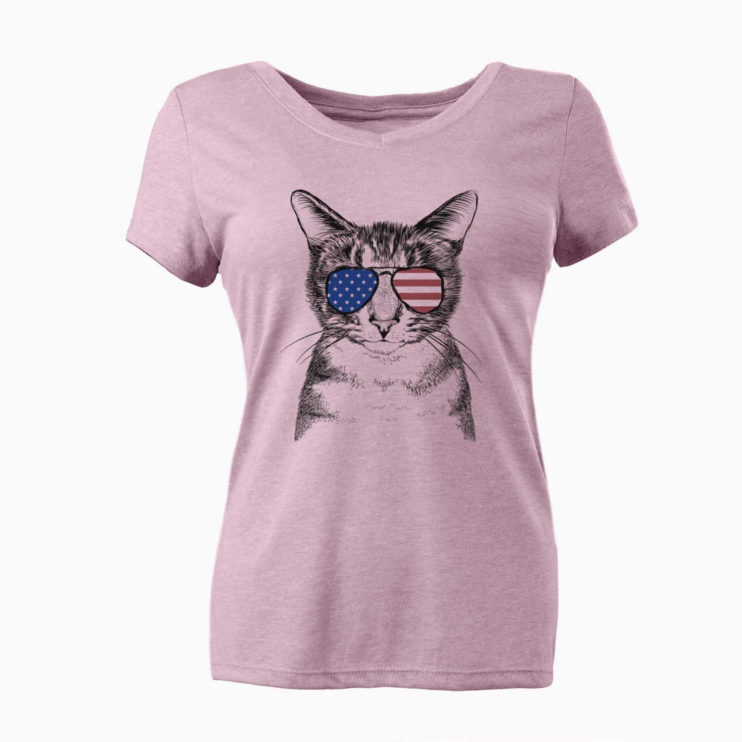 USA Hobbes the Tabby Cat - Women's Perfect V-neck Shirt