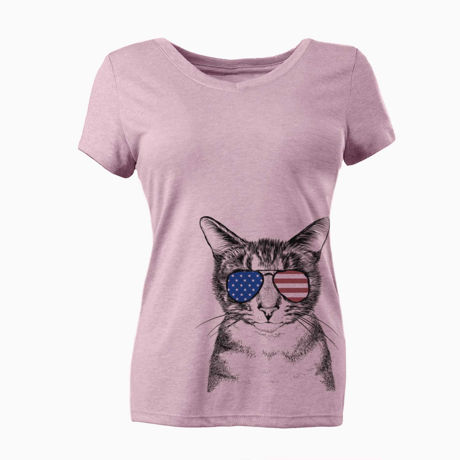 USA Hobbes the Tabby Cat - Women's Perfect V-neck Shirt
