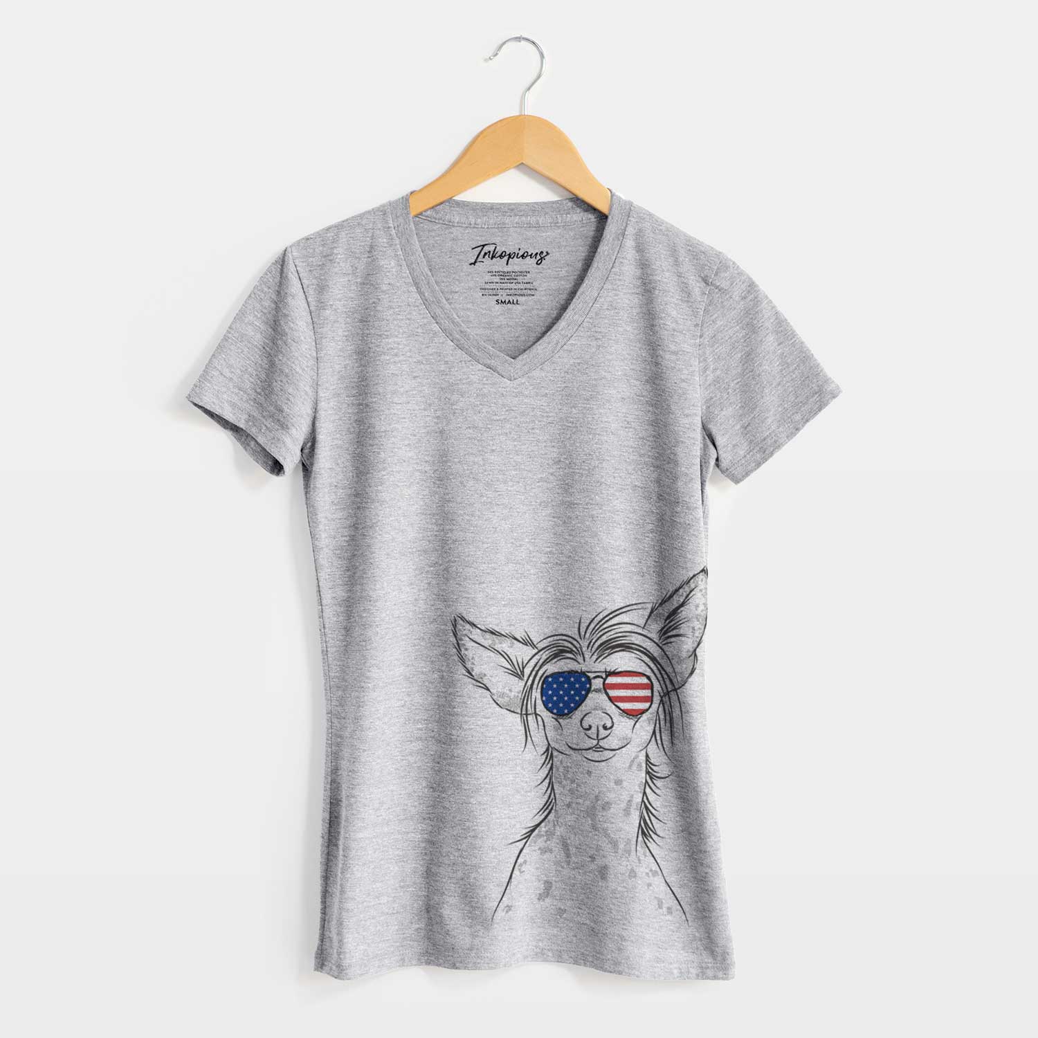 USA Hudson the Chinese Crested - Women's Perfect V-neck Shirt