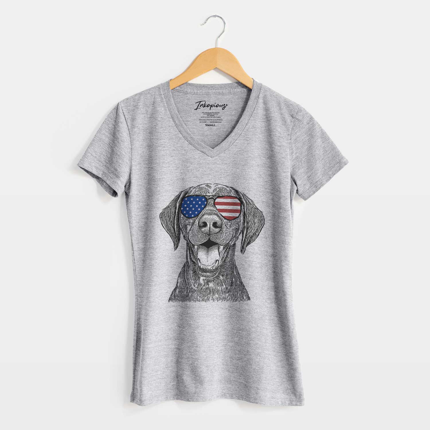 USA Hudson the German Shorthaired Pointer - Women's Perfect V-neck Shirt