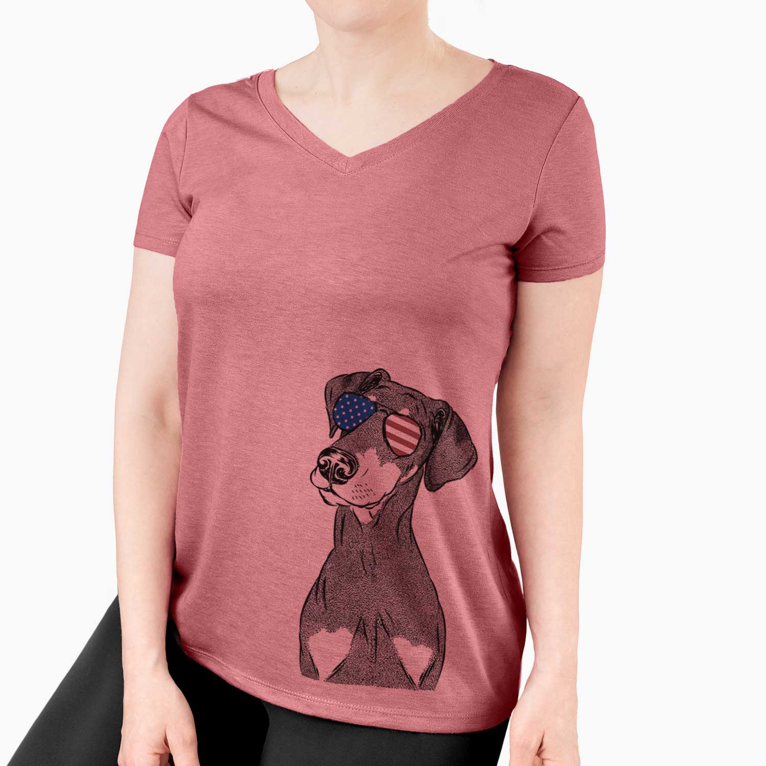 USA Iroh the Doberman Pinscher - Women's Perfect V-neck Shirt