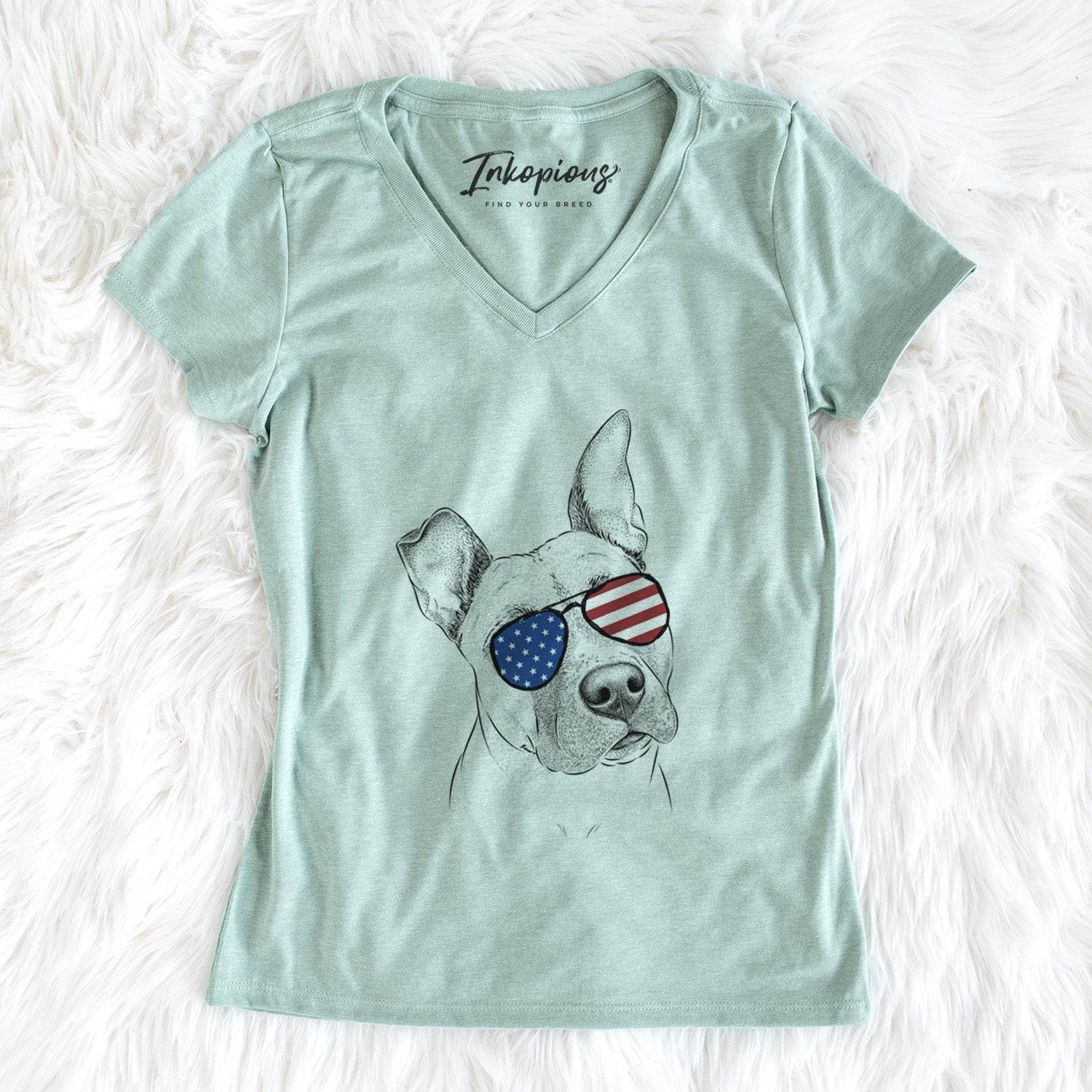 USA Ivy the Pitbull Mix - Women's Perfect V-neck Shirt