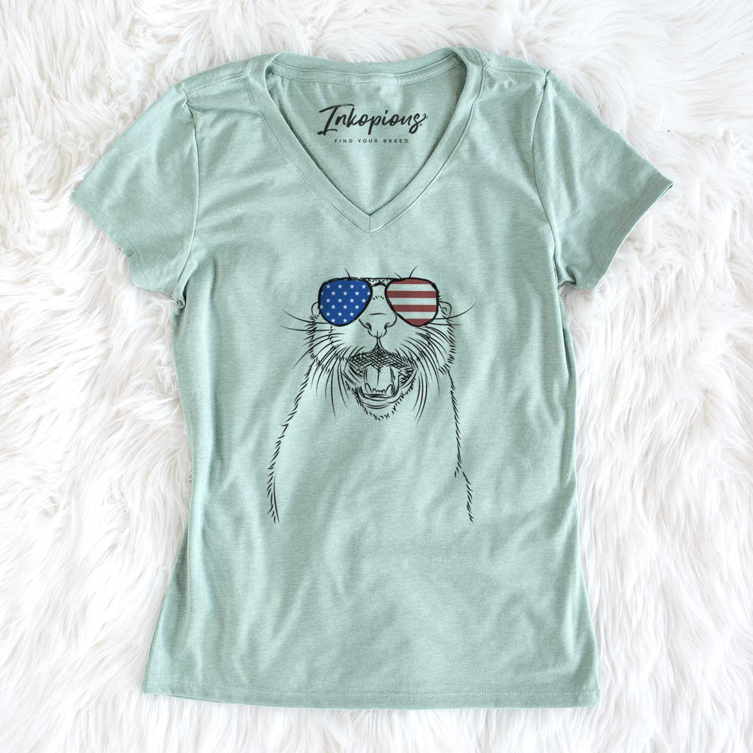 USA Jasper the River Otter - Women's Perfect V-neck Shirt