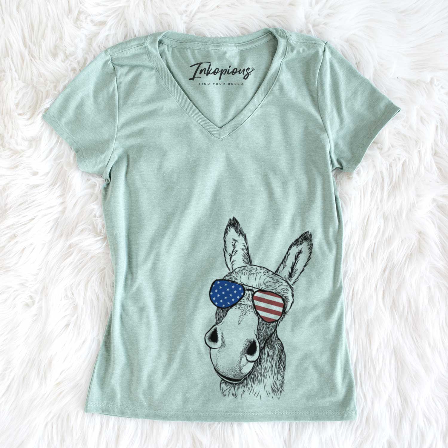 USA Jenny the Donkey - Women's Perfect V-neck Shirt