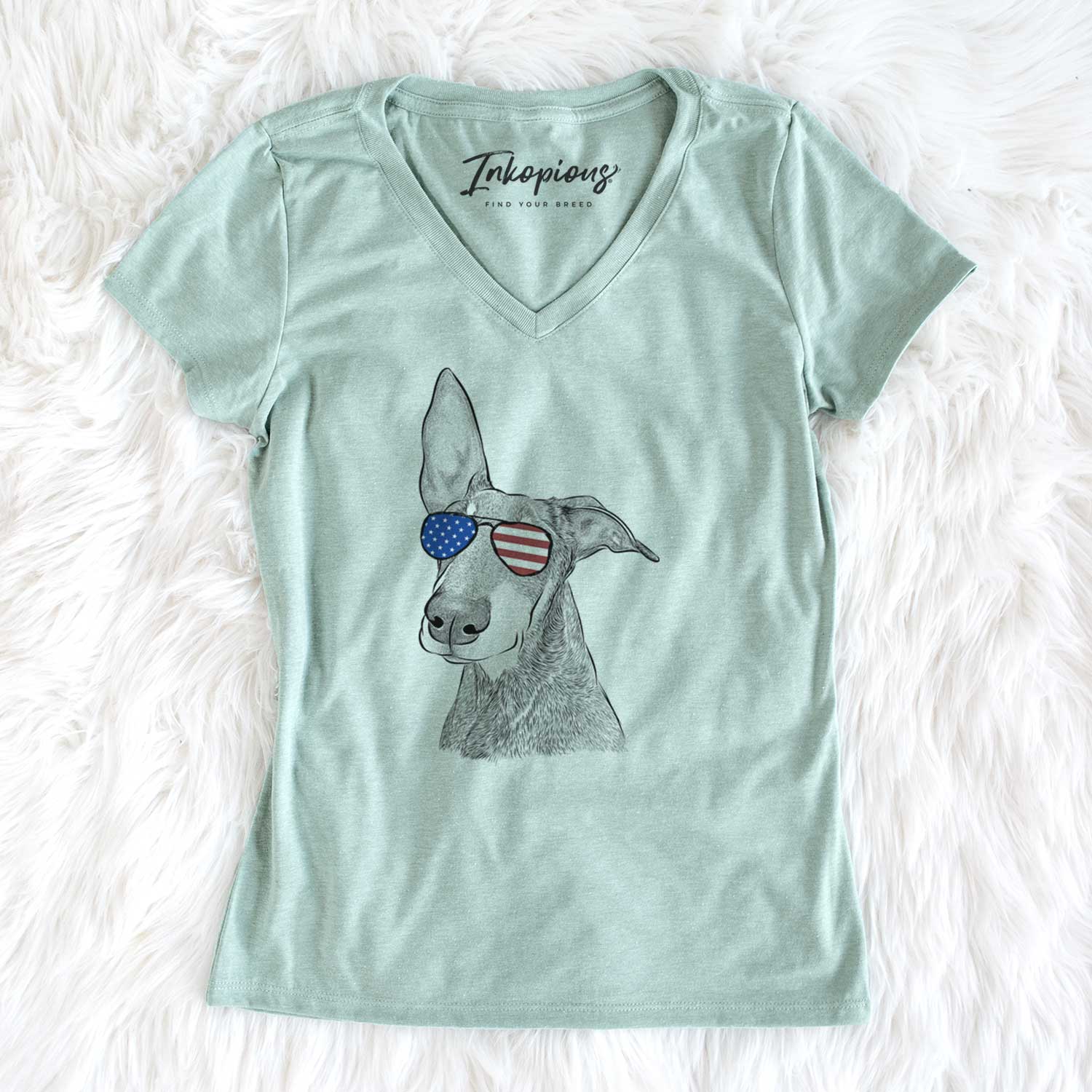 USA Kain the Doberman Pinscher - Women's Perfect V-neck Shirt