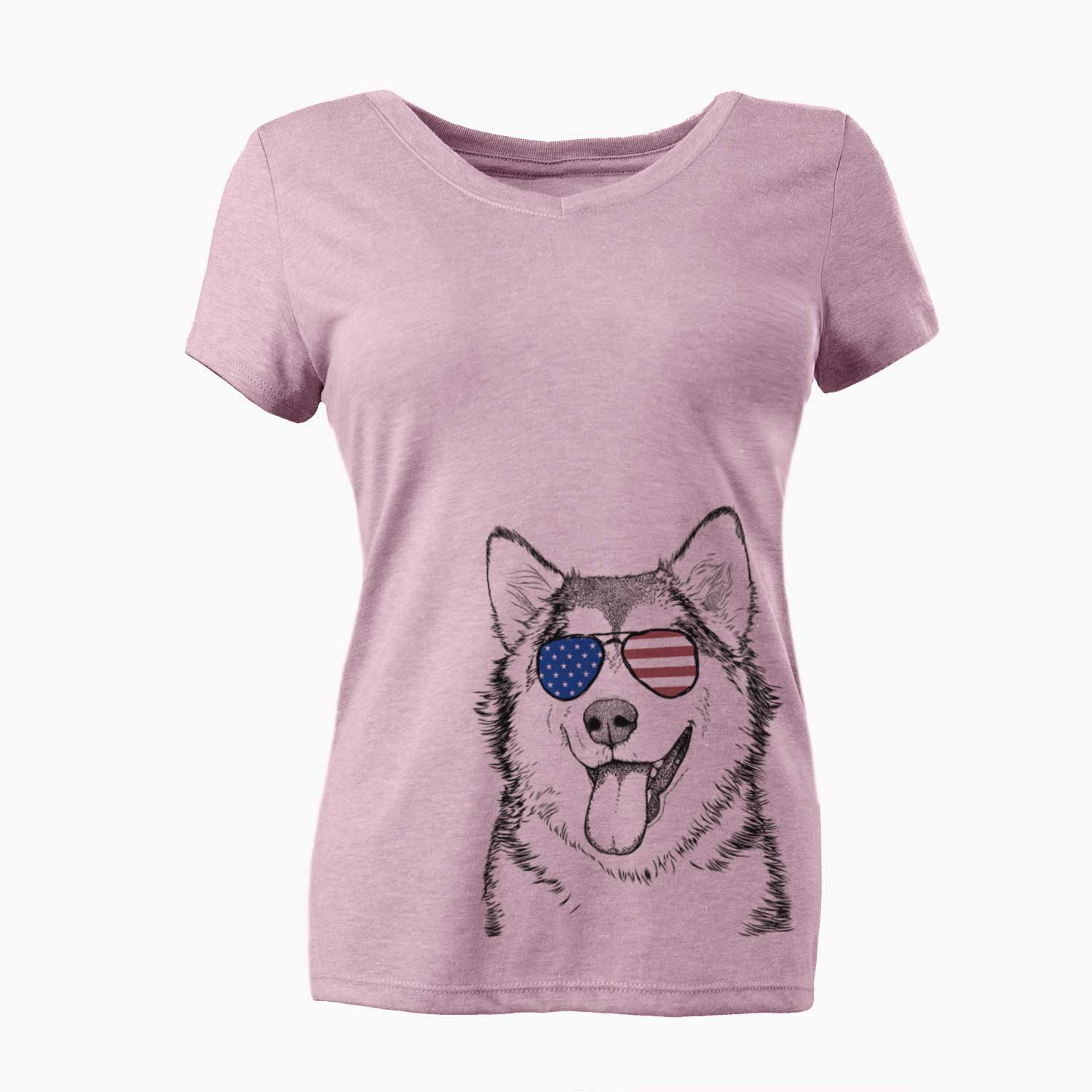 USA Kaskae the Alaskan Malamute - Women's Perfect V-neck Shirt