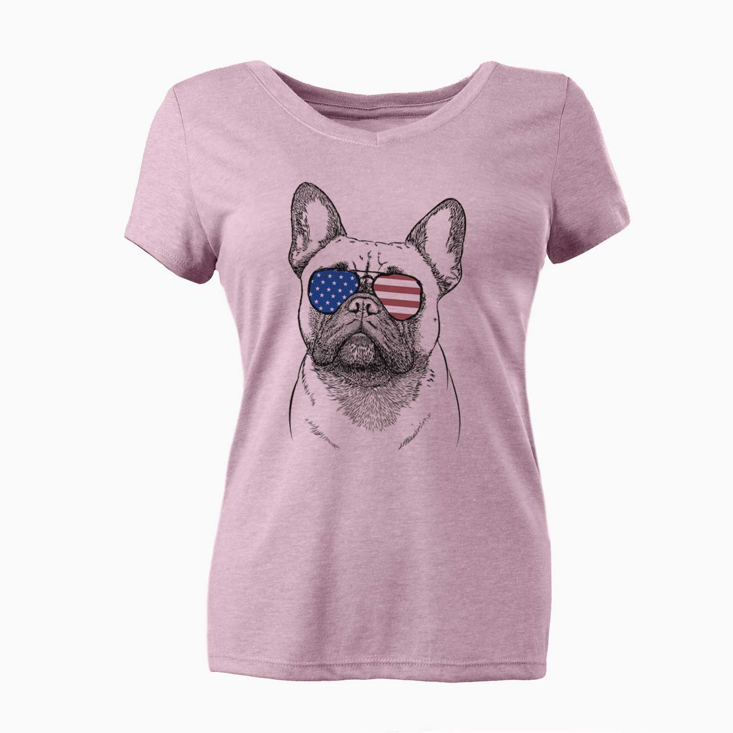 USA Kingsleigh the French Bulldog - Women's Perfect V-neck Shirt