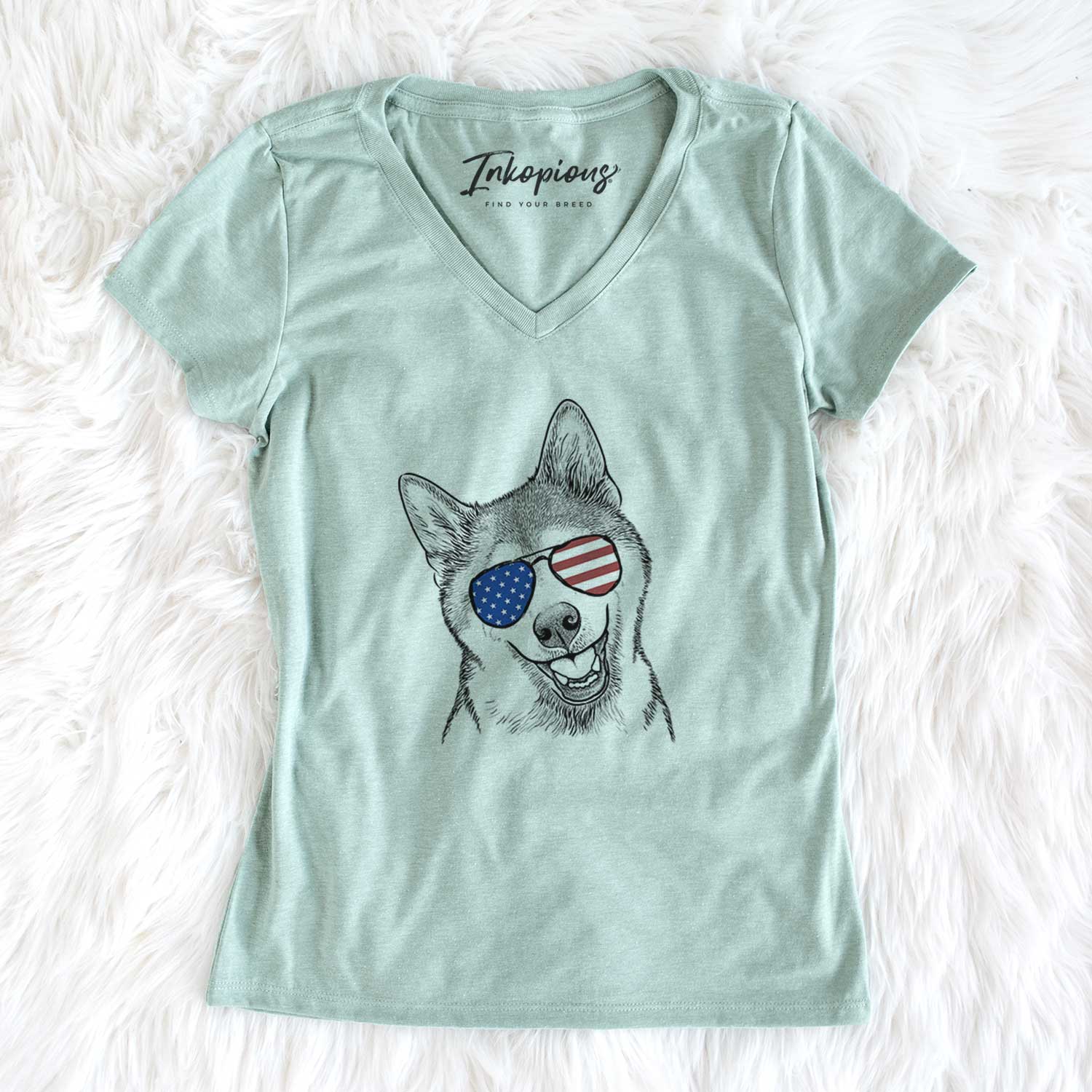 USA Koby the Shiba Inu - Women's Perfect V-neck Shirt