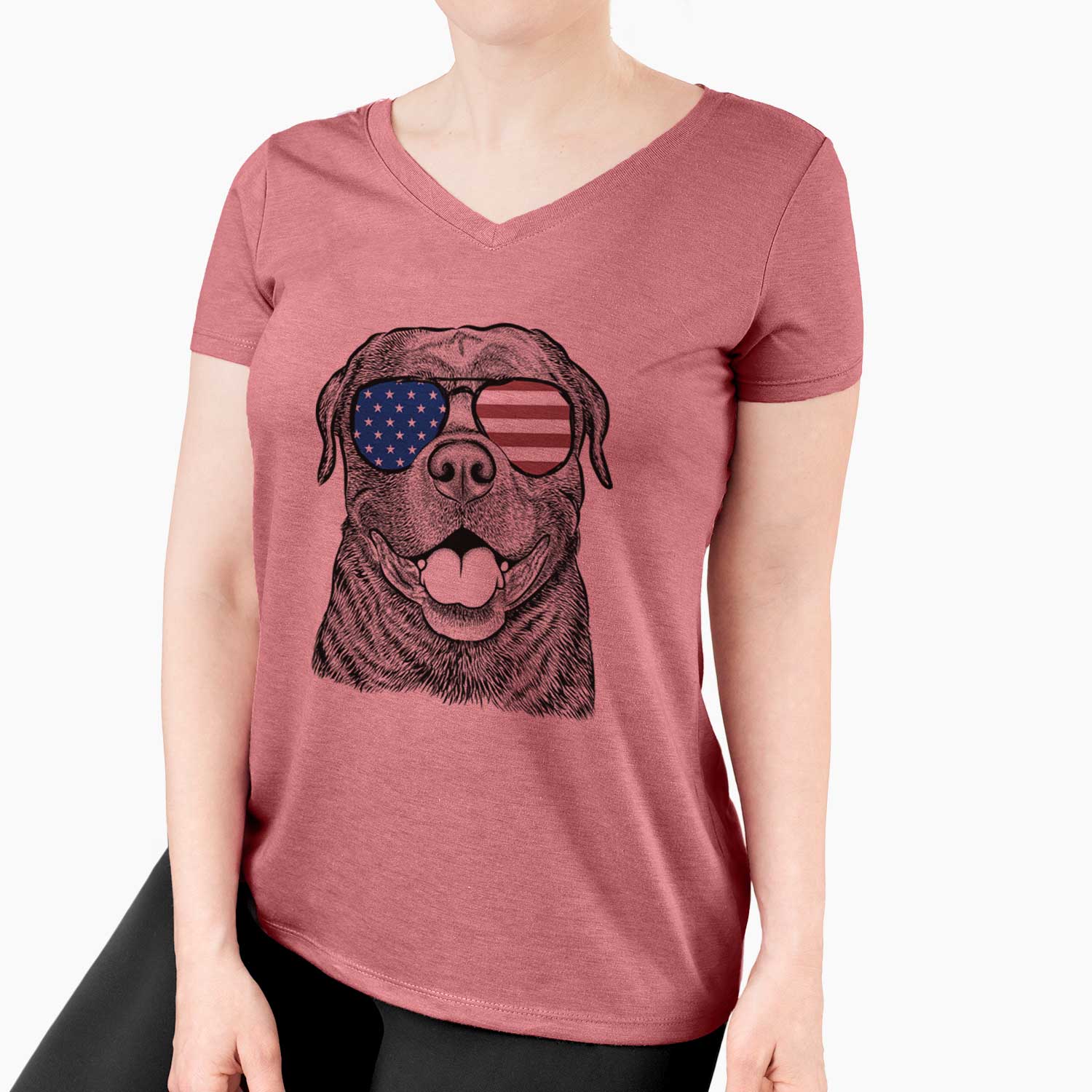 USA Kojak the Rottweiler - Women's Perfect V-neck Shirt