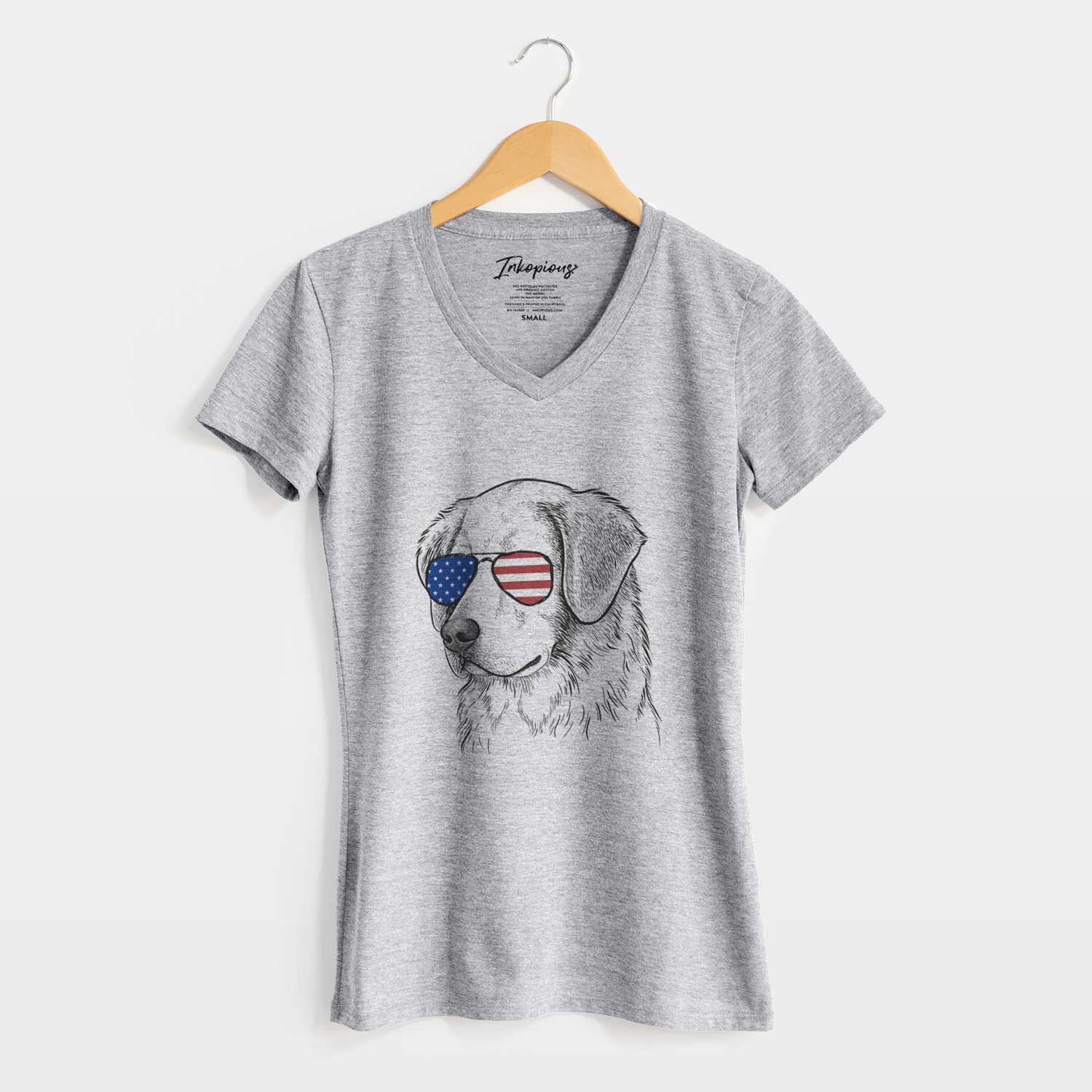USA Kula the Golden Retriever - Women's Perfect V-neck Shirt