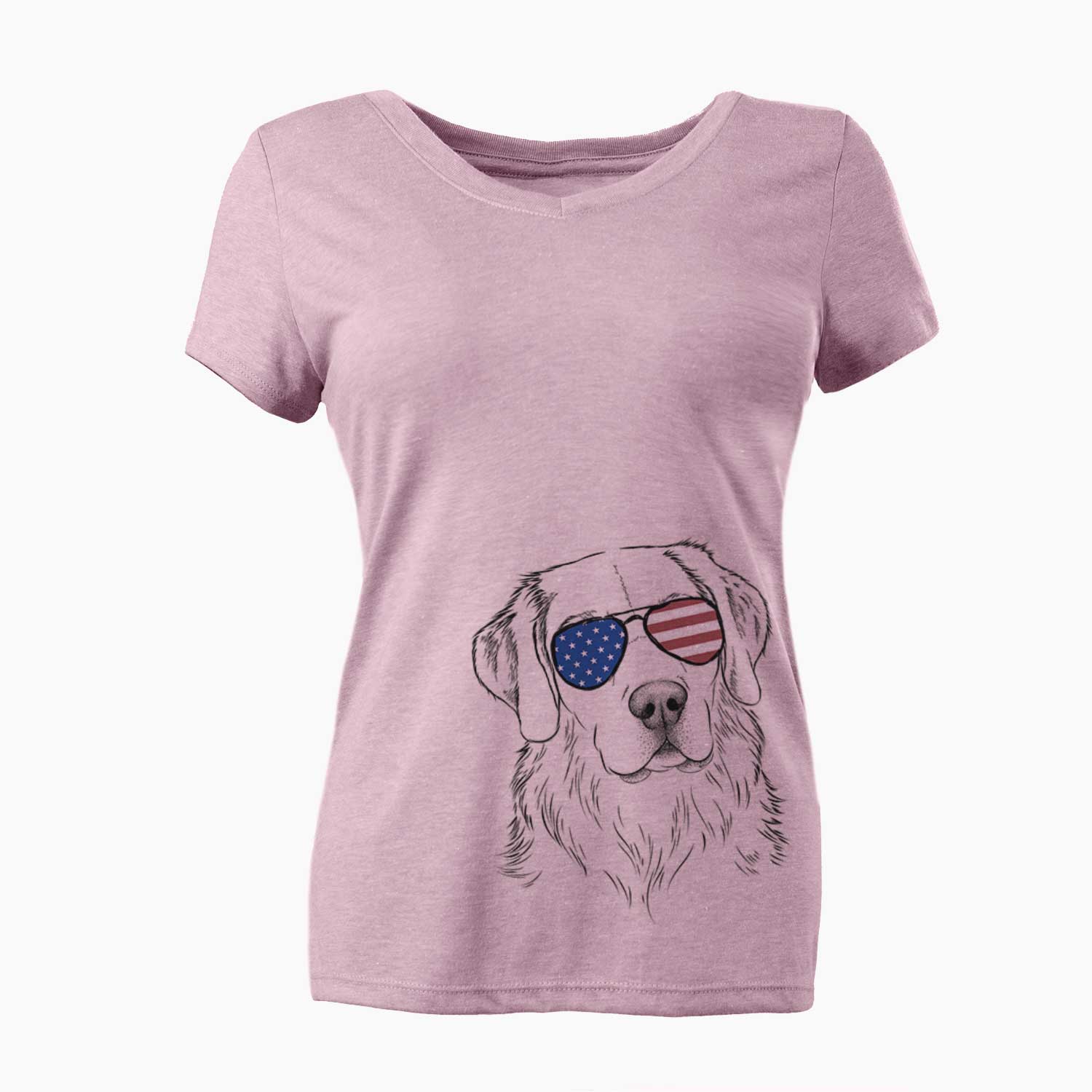USA Kula the Golden Retriever - Women's Perfect V-neck Shirt
