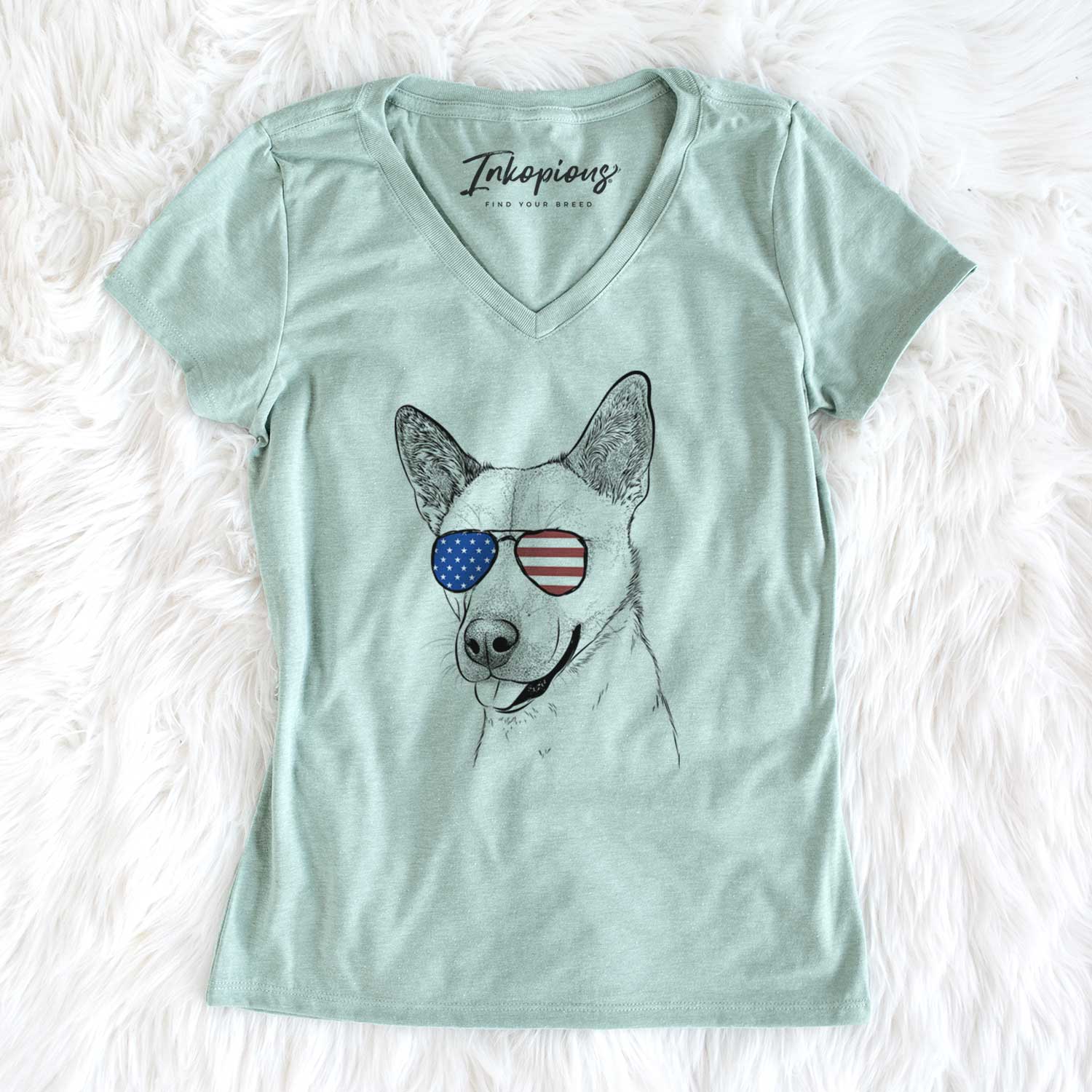USA Kulfi the Jindo Shiba Inu Mix - Women's Perfect V-neck Shirt
