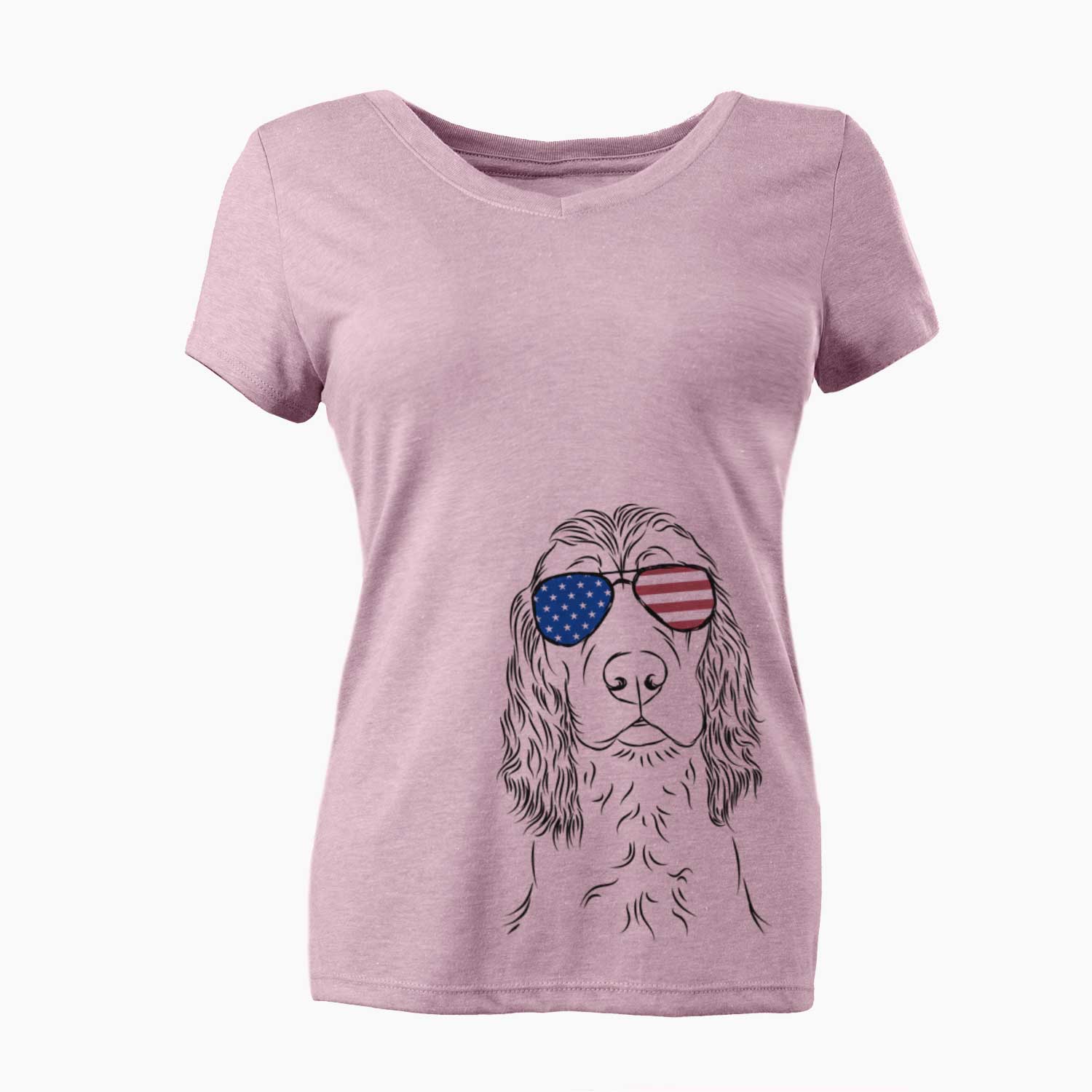 USA Logan the Cocker Spaniel - Women's Perfect V-neck Shirt