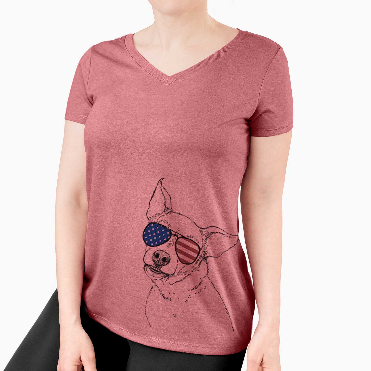 USA Lola the Chiweenie - Women's Perfect V-neck Shirt