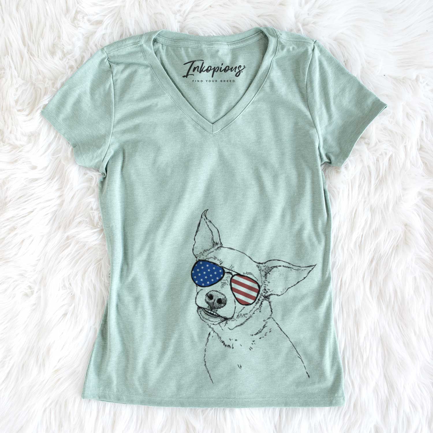 USA Lola the Chiweenie - Women's Perfect V-neck Shirt