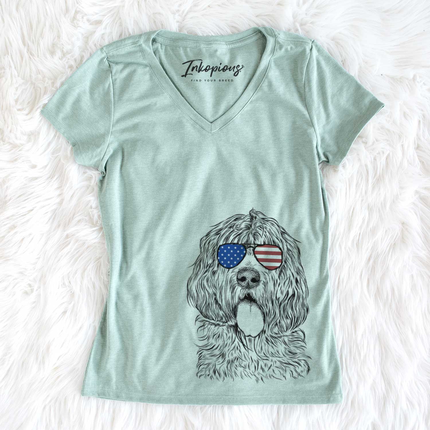 USA Lou the Otterhound - Women's Perfect V-neck Shirt
