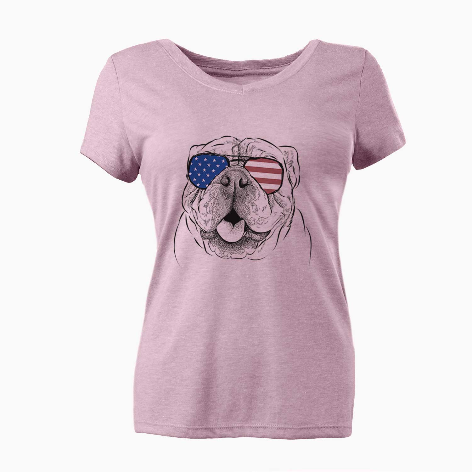 USA Louie the English Bulldog - Women's Perfect V-neck Shirt