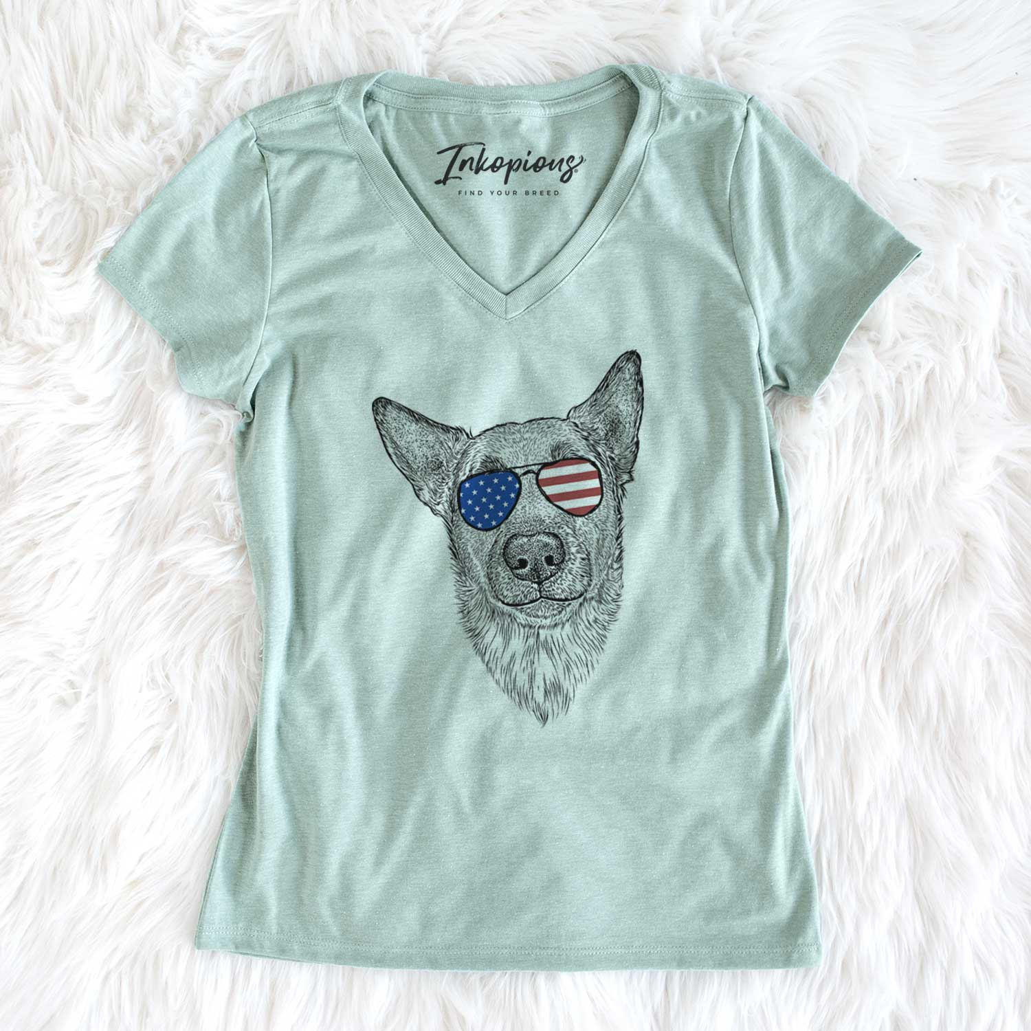 USA Luna the Shepherd Mix - Women's Perfect V-neck Shirt