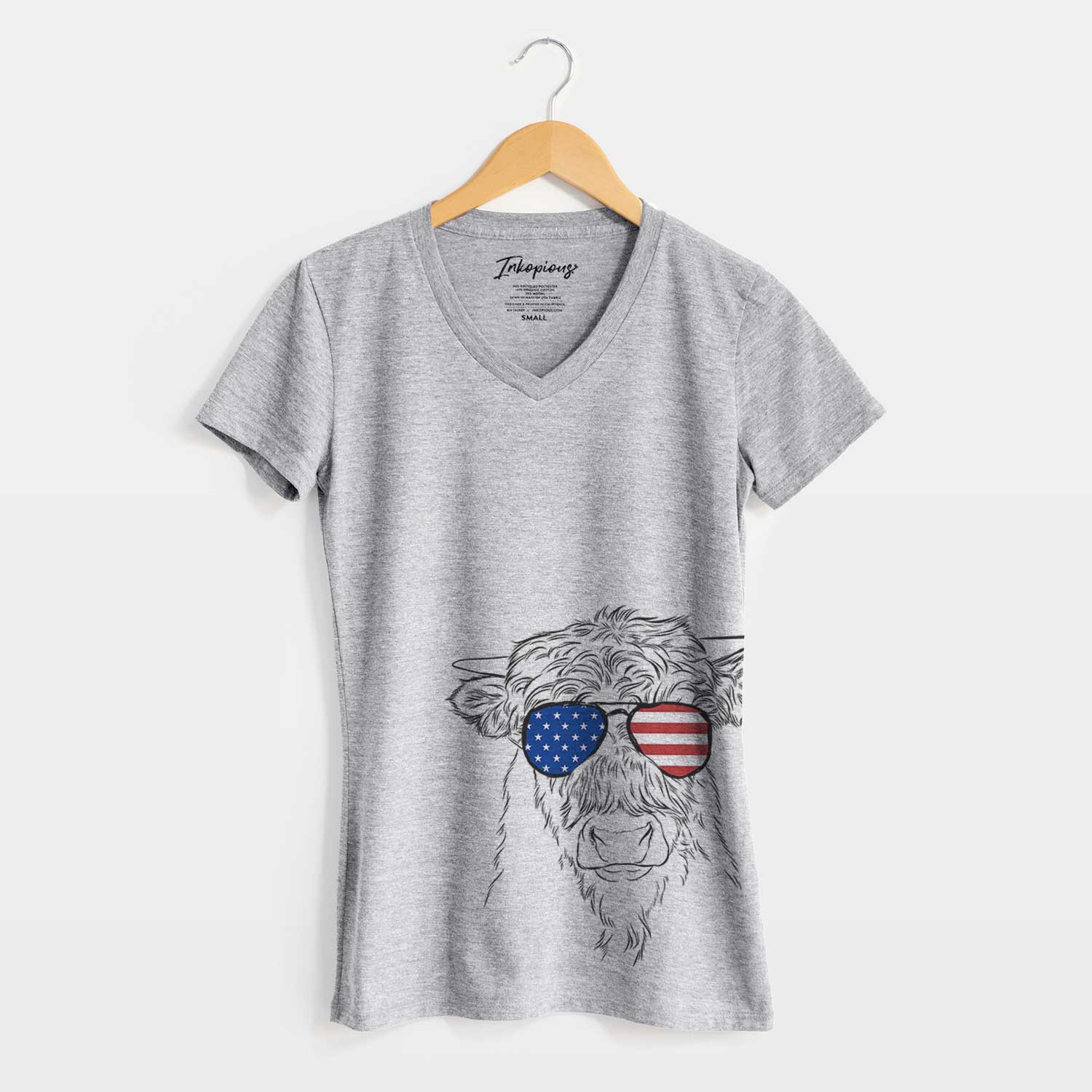 USA Mack the Scottish Highland Cow - Women's Perfect V-neck Shirt