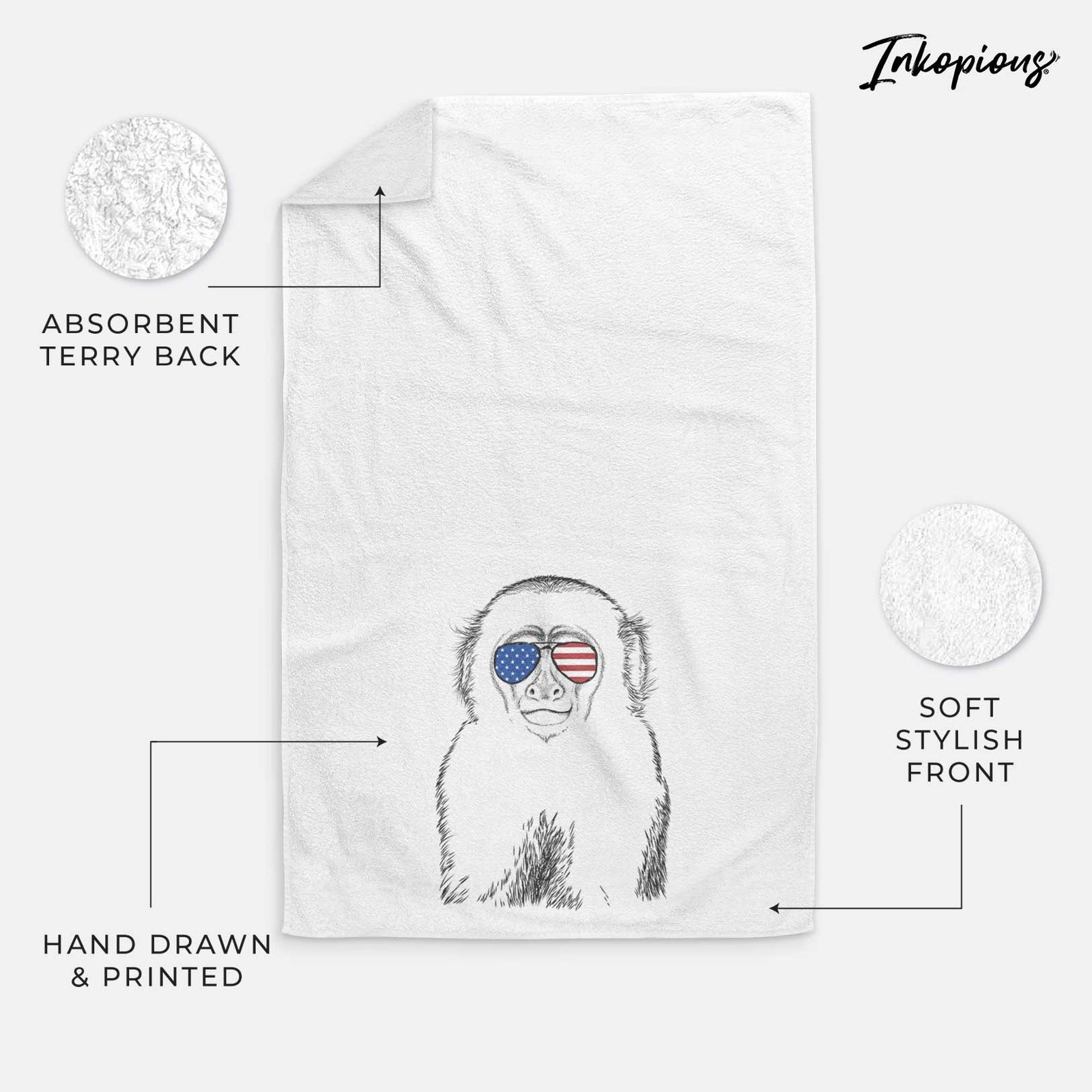 Marcel the Capuchin Monkey Decorative Hand Towel