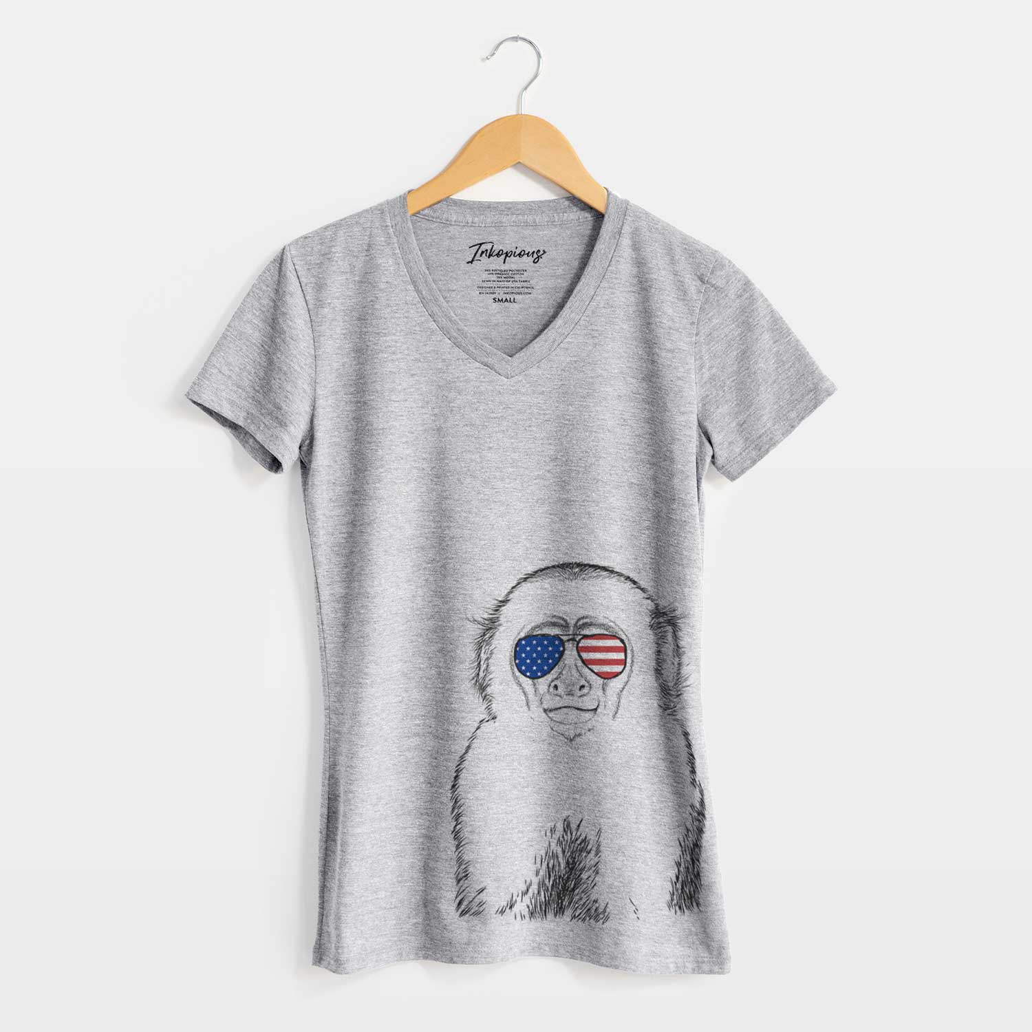 USA Marcel the Capuchin Monkey - Women's Perfect V-neck Shirt