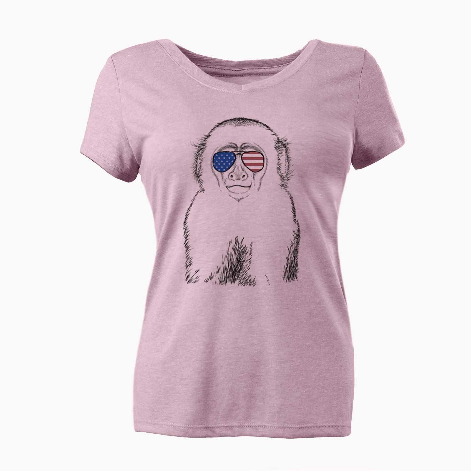 USA Marcel the Capuchin Monkey - Women's Perfect V-neck Shirt