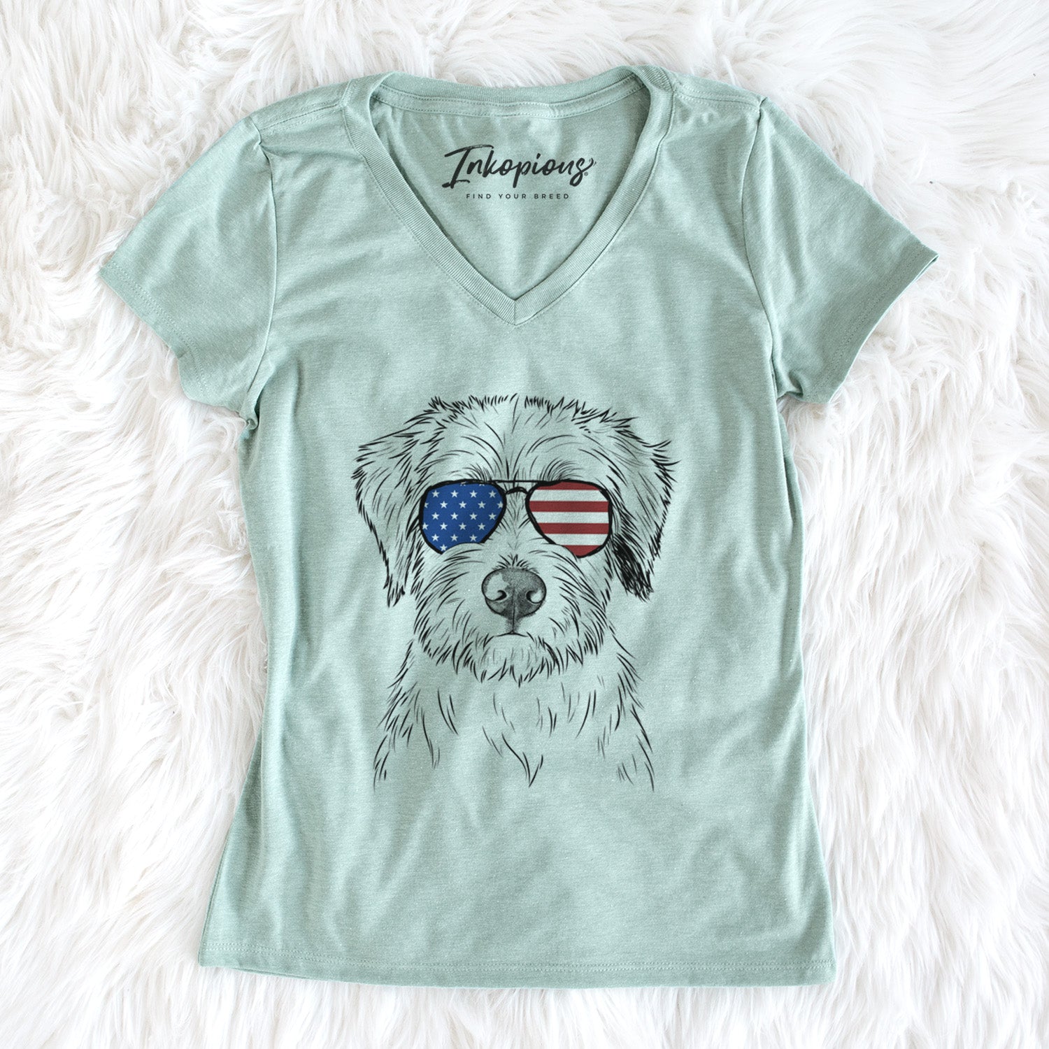 USA Marek the Bernedoodle - Women's Perfect V-neck Shirt