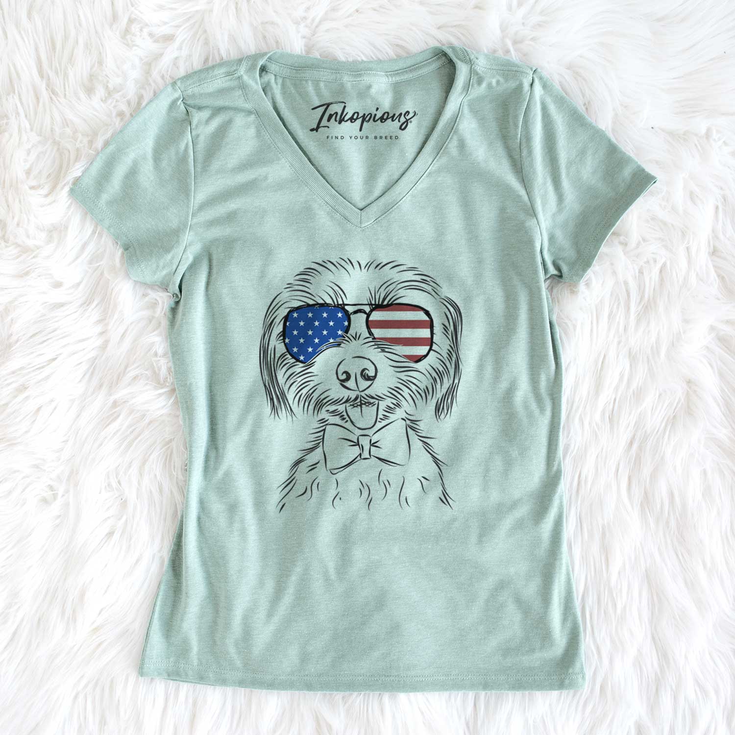 USA Mater the Yorkshire Terrier - Women's Perfect V-neck Shirt