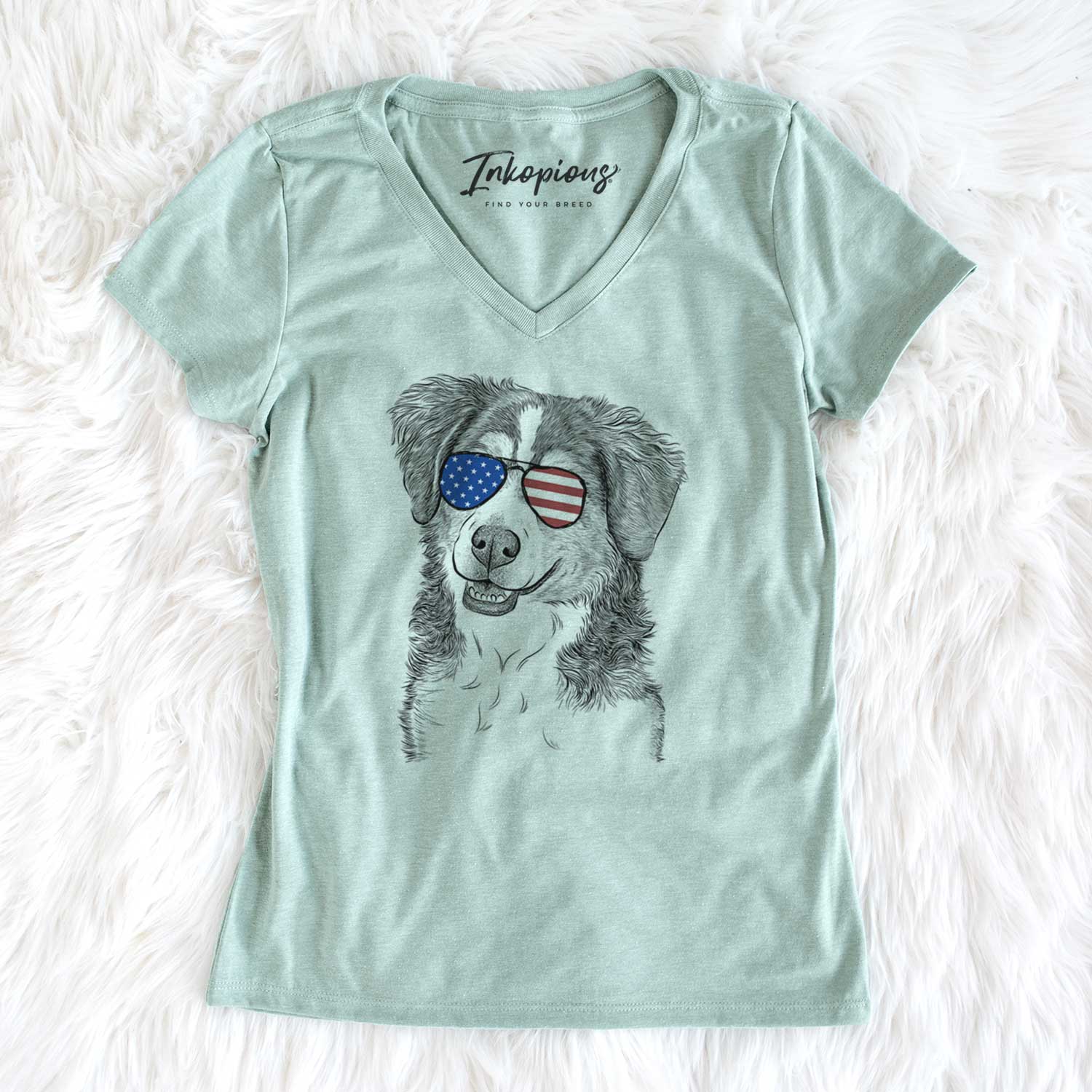 USA Molly the Miniature Bernedoodle - Women's Perfect V-neck Shirt
