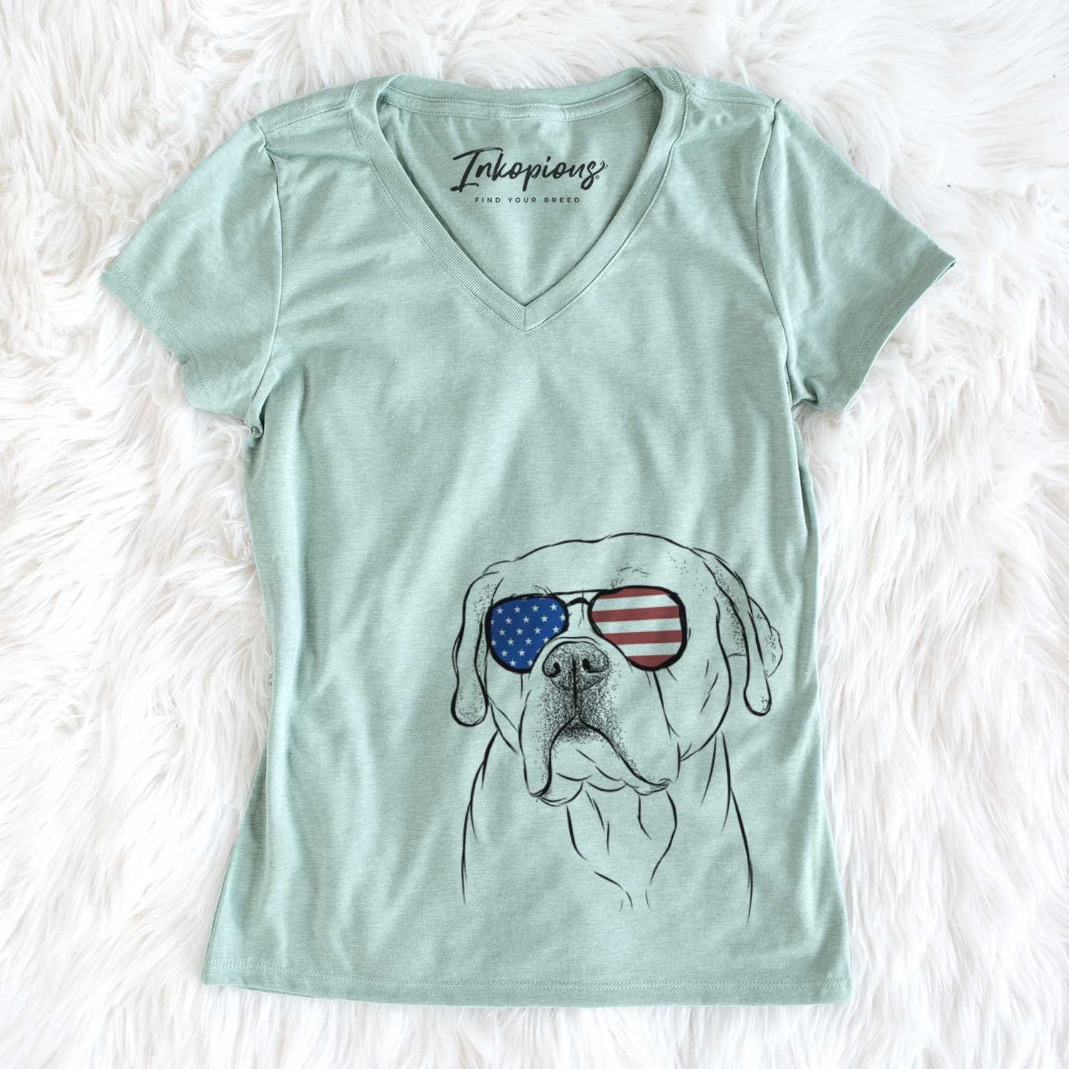 USA Nora the American Bulldog Mix - Women's Perfect V-neck Shirt