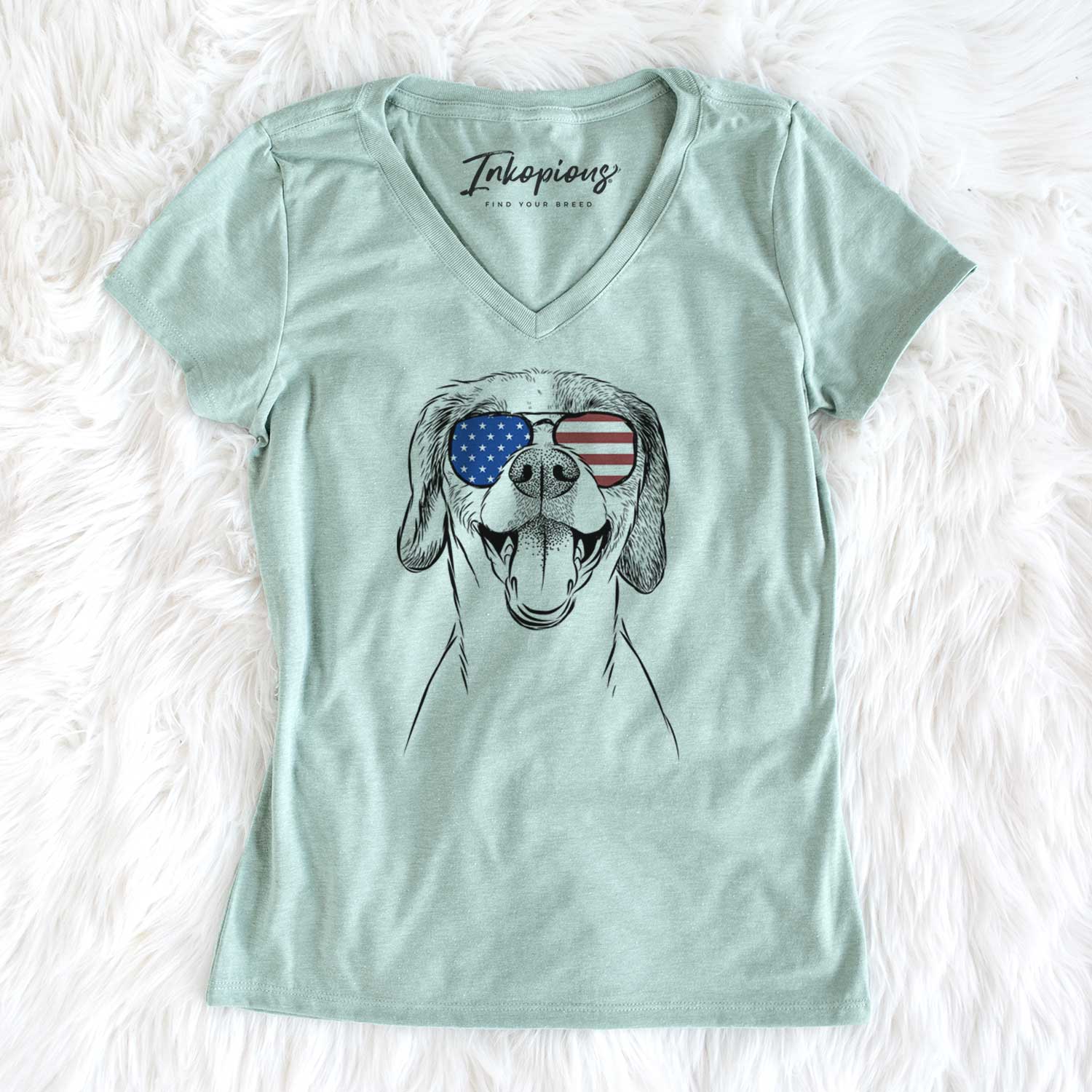 USA Obi the Beagle Mix - Women's Perfect V-neck Shirt