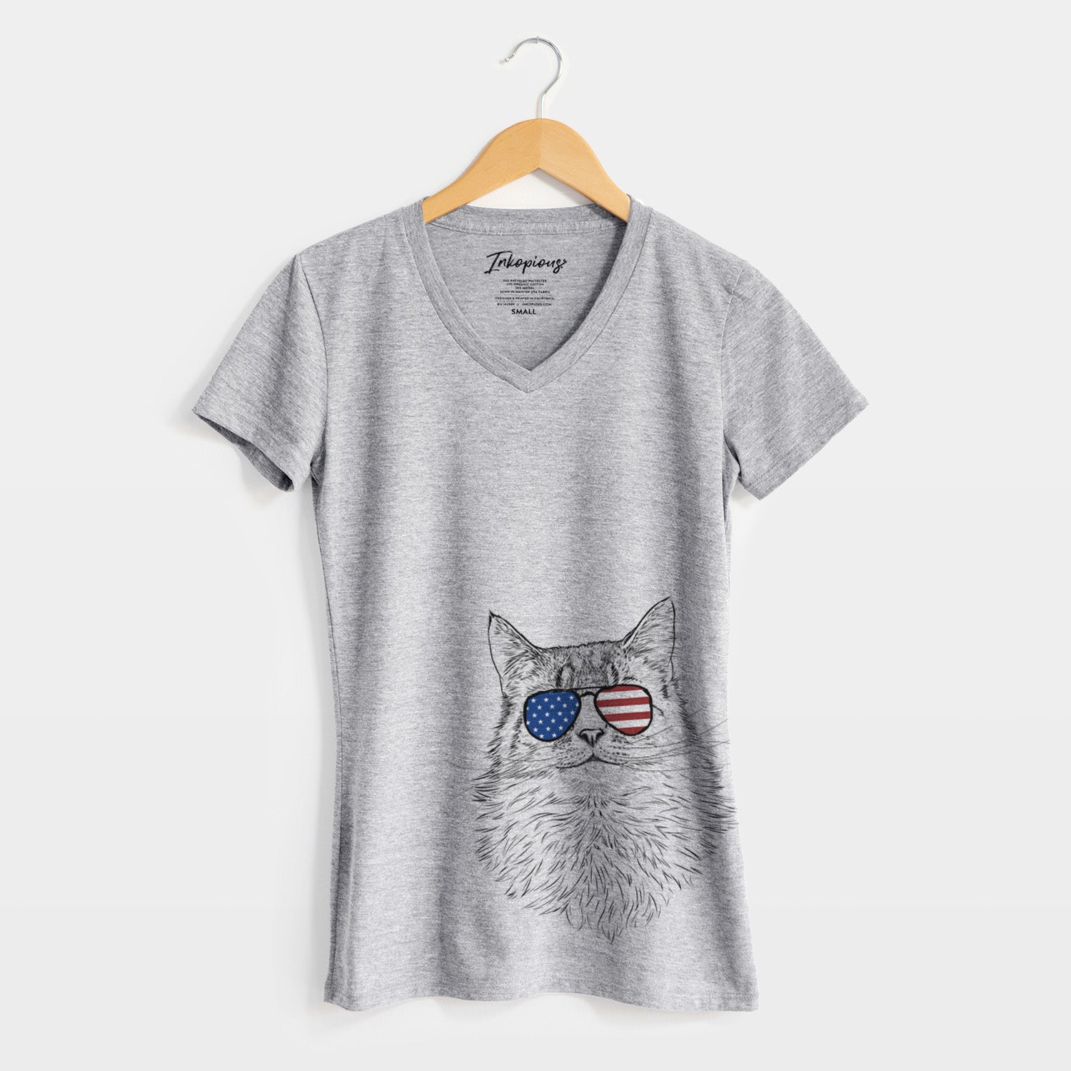 USA Olive the Cat - Women's Perfect V-neck Shirt