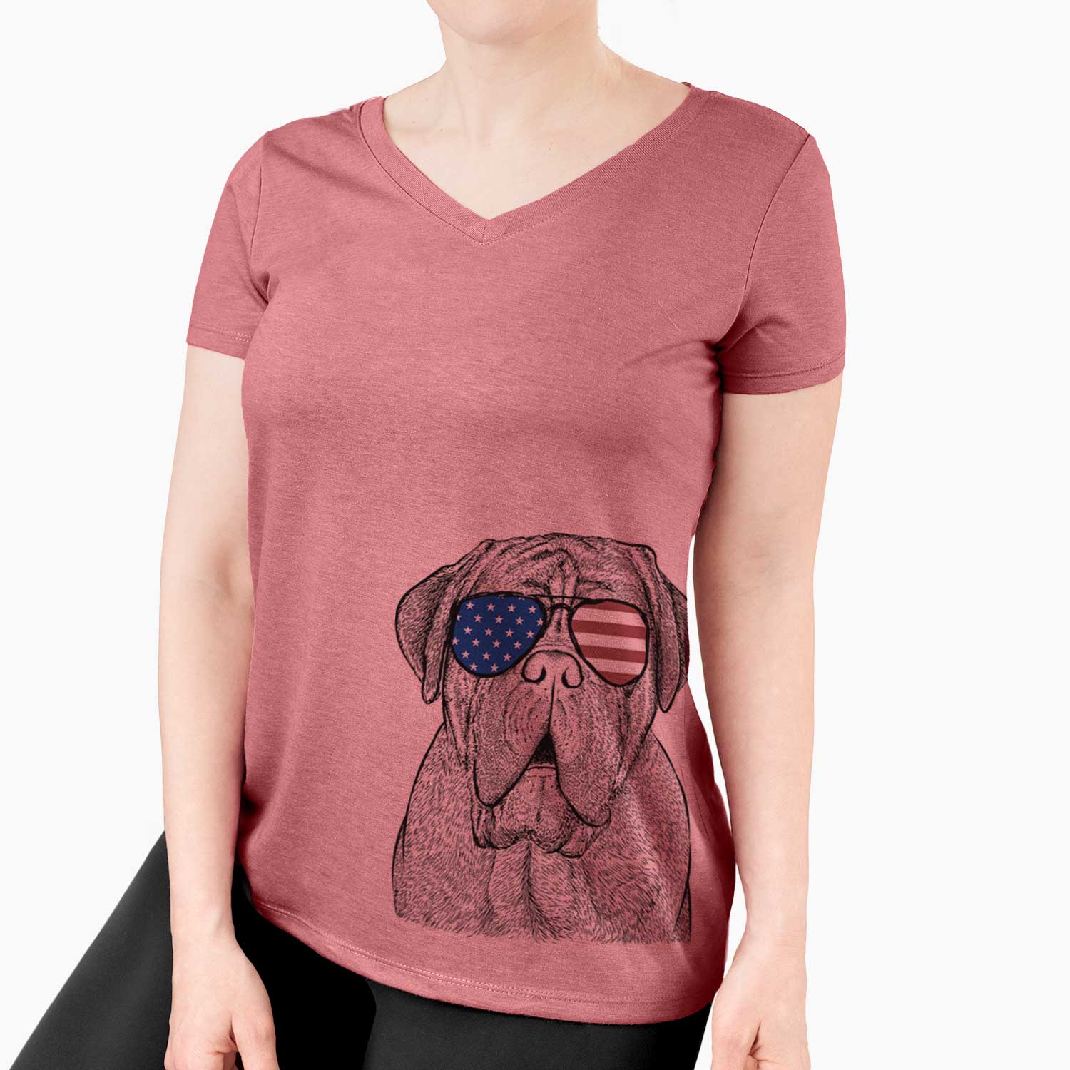 USA Optimus the Dogue de Bordeaux - Women's Perfect V-neck Shirt