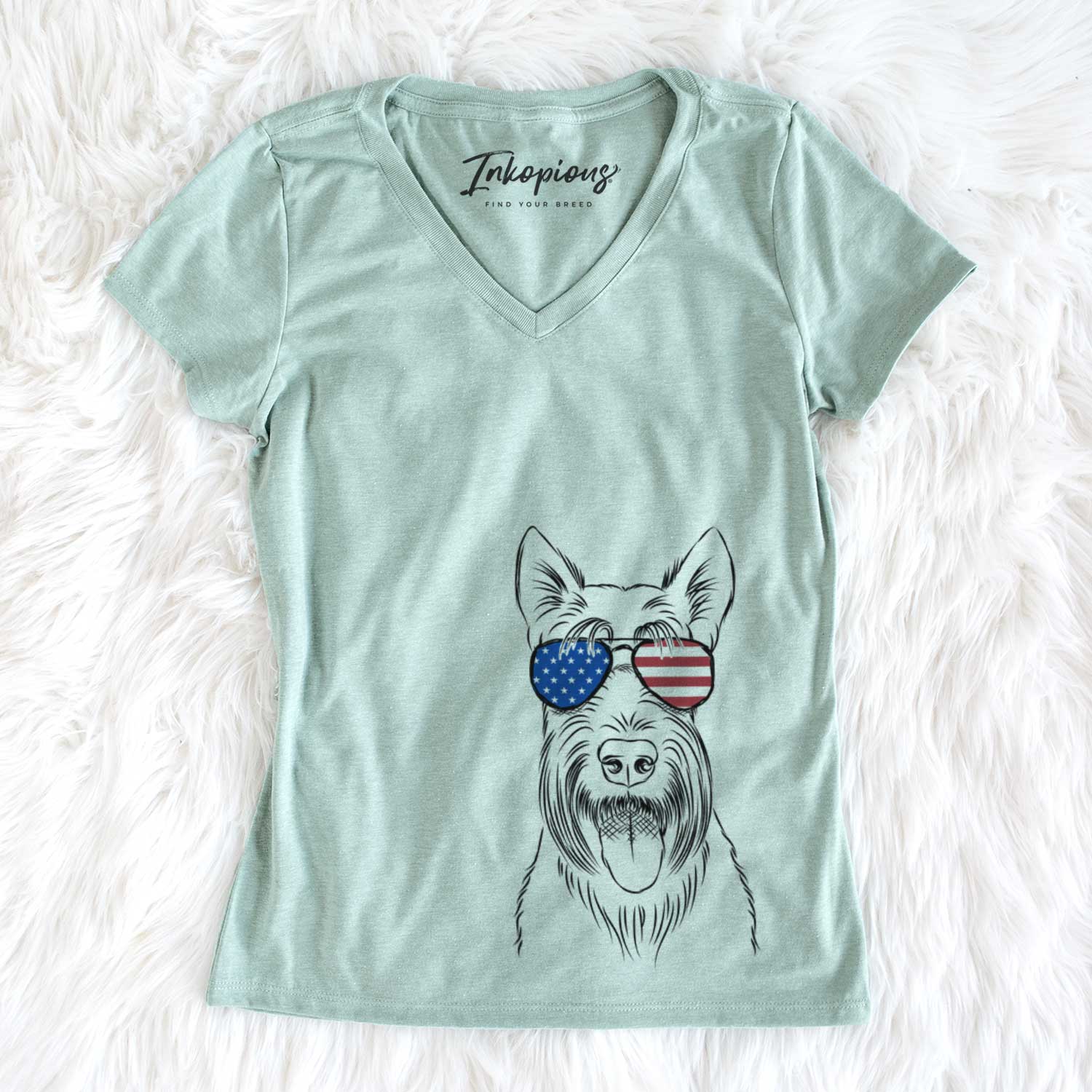 USA Oswald the Scottish Terrier - Women's Perfect V-neck Shirt