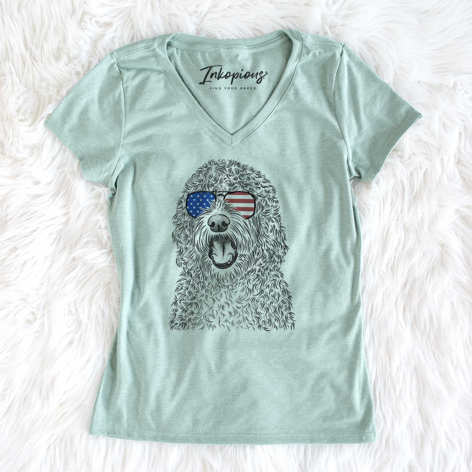 USA Phillip the Portuguese Water Dog - Women's Perfect V-neck Shirt