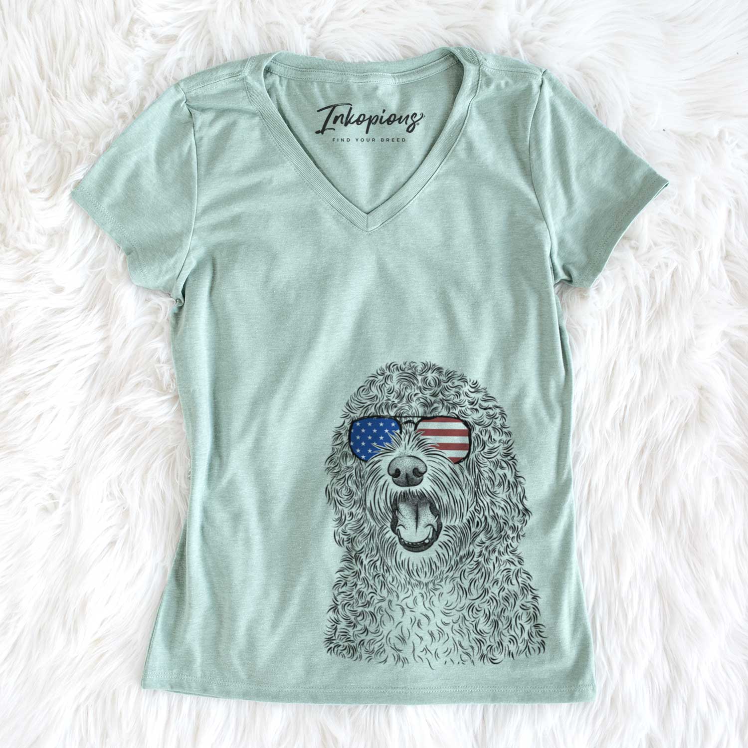 USA Phillip the Portuguese Water Dog - Women's Perfect V-neck Shirt