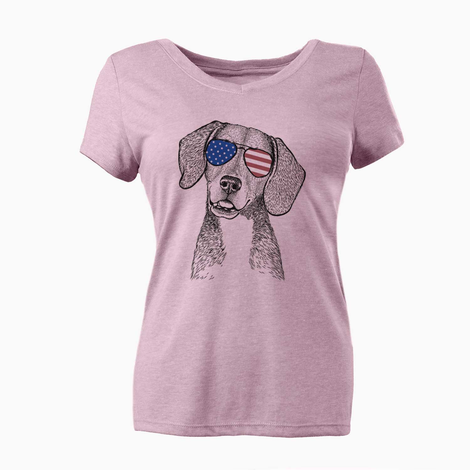 USA Piggy the Beagle Mix - Women's Perfect V-neck Shirt