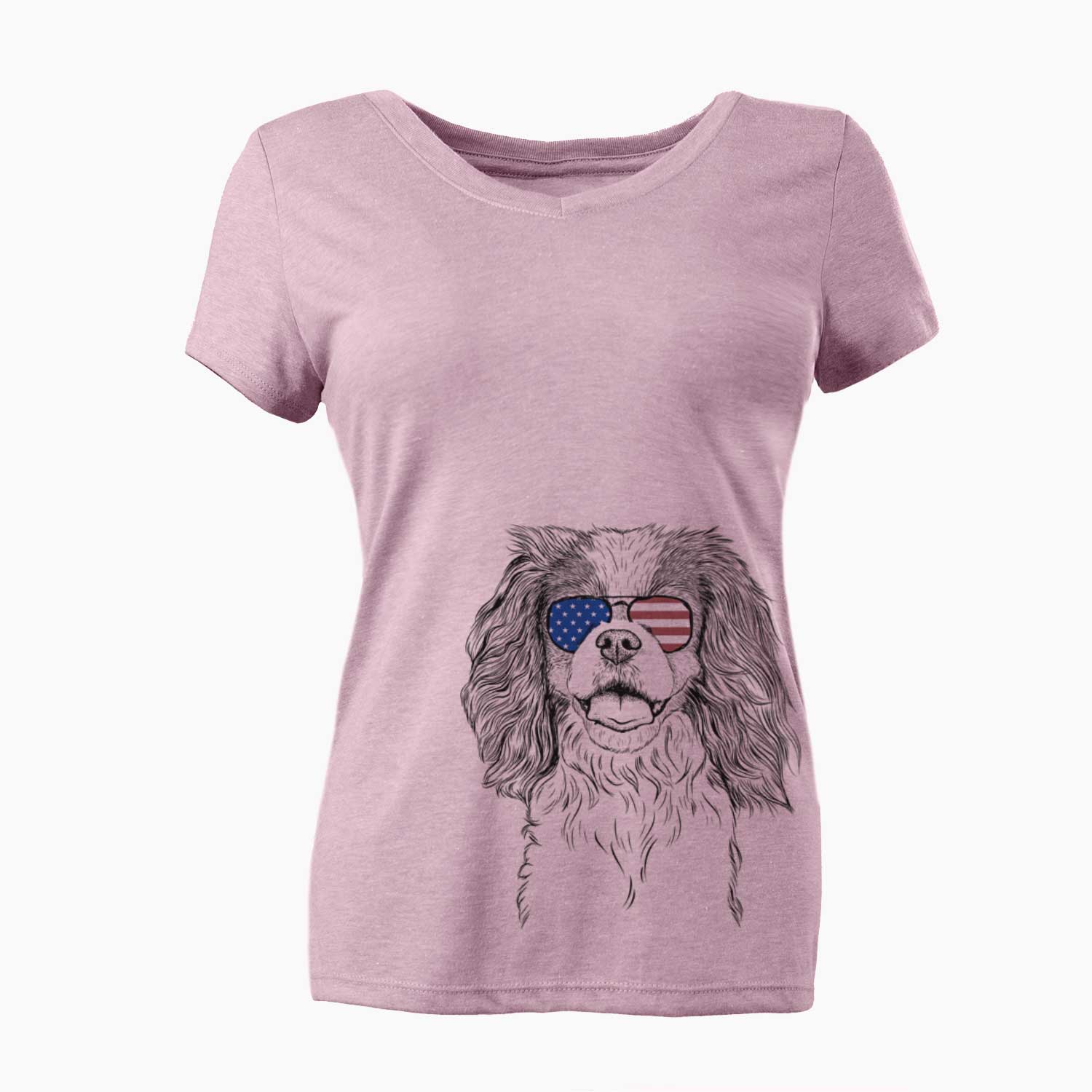 USA Poppy the Cavalier King Charles Spaniel - Women's Perfect V-neck Shirt