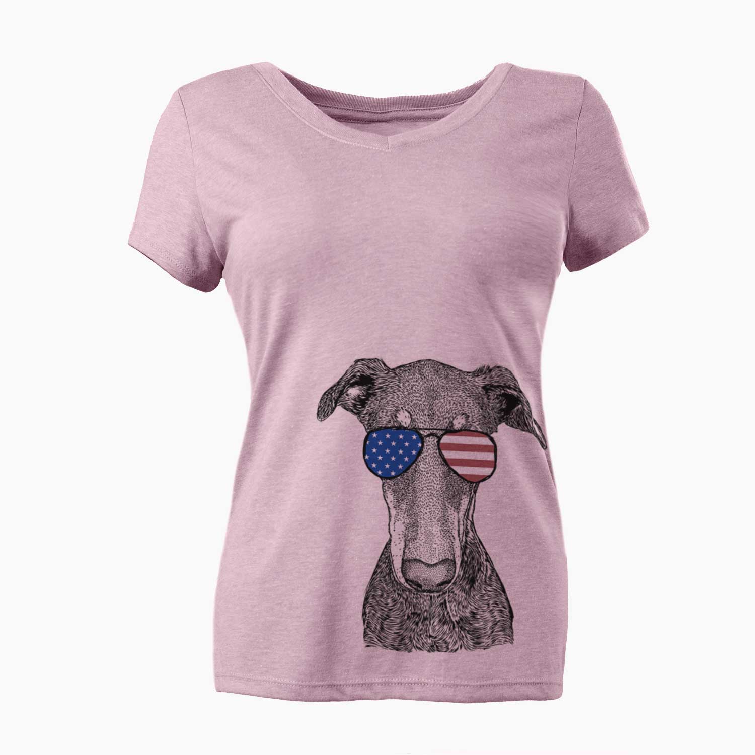 USA Princess Fiona the Doberman Pinscher - Women's Perfect V-neck Shirt