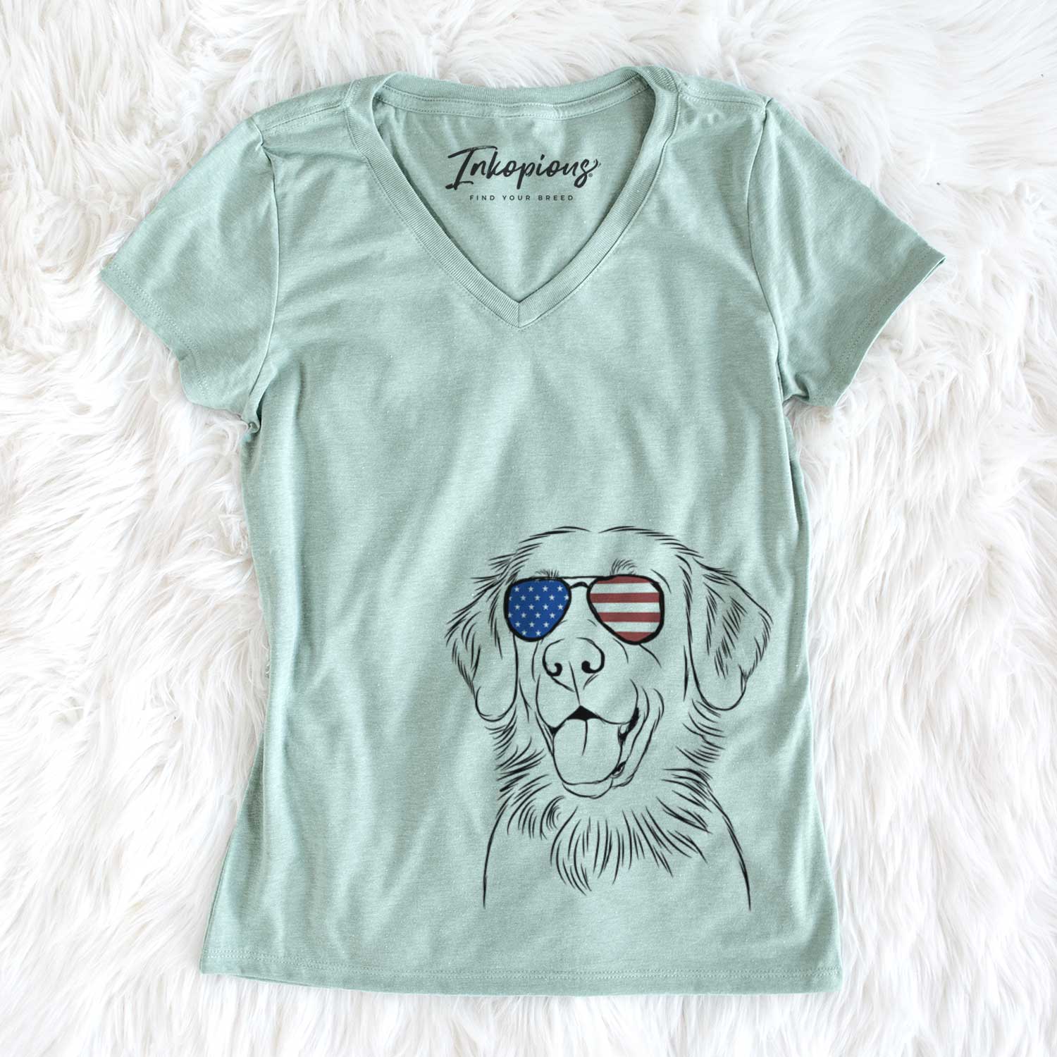 USA Raisin the Flat Coated Retriever - Women's Perfect V-neck Shirt