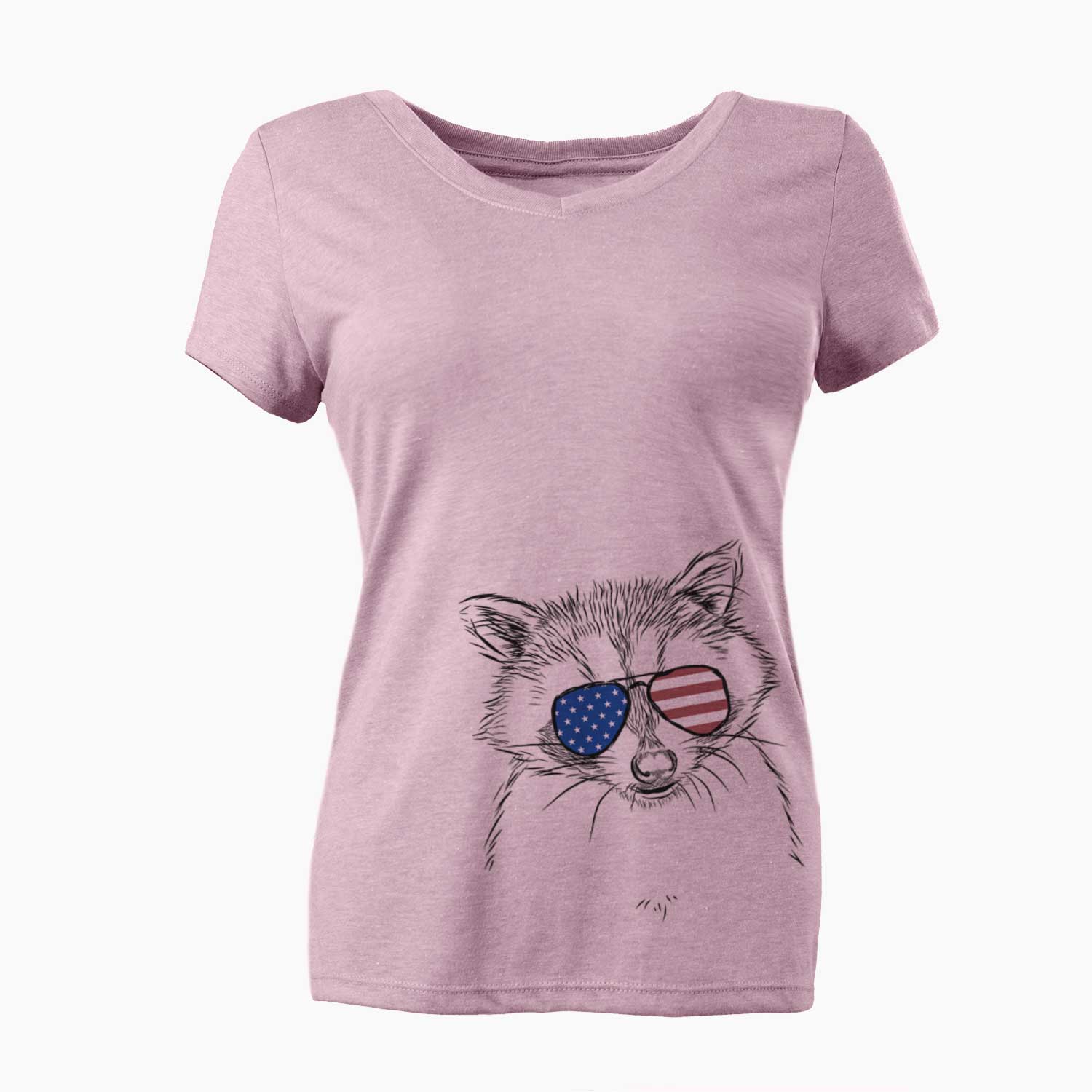 USA Randy the Raccoon - Women's Perfect V-neck Shirt